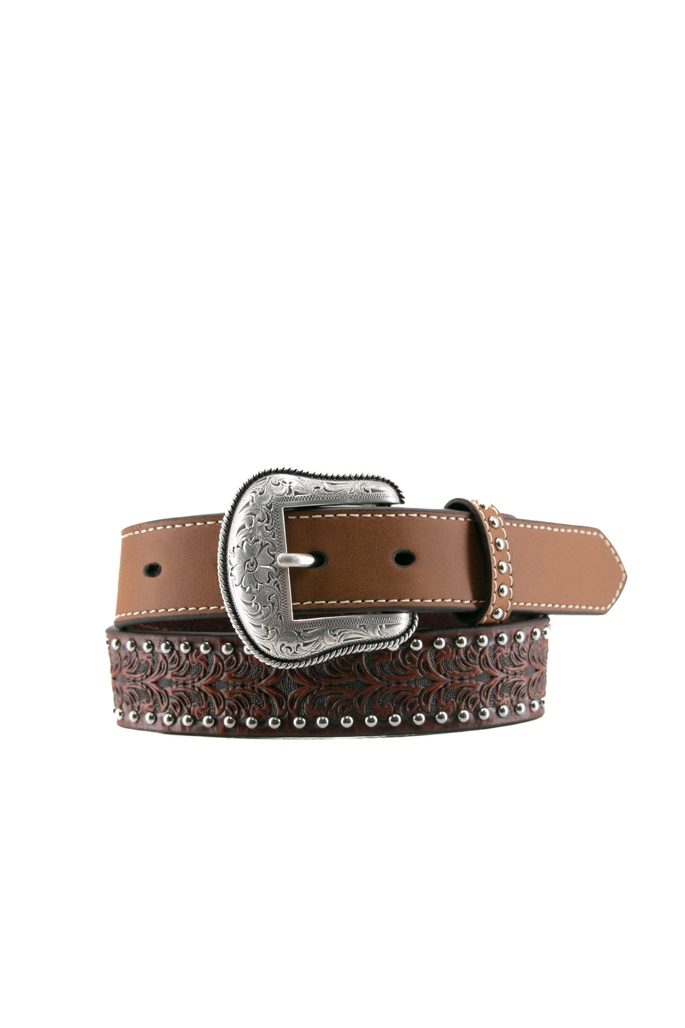 Nocona Western Leather Embossed Kids Belt for Boys & Girls | Genuine Leather Adjustable Cowboy Belt | Perfect for Rodeo, Western Wear & Casual Outfits
