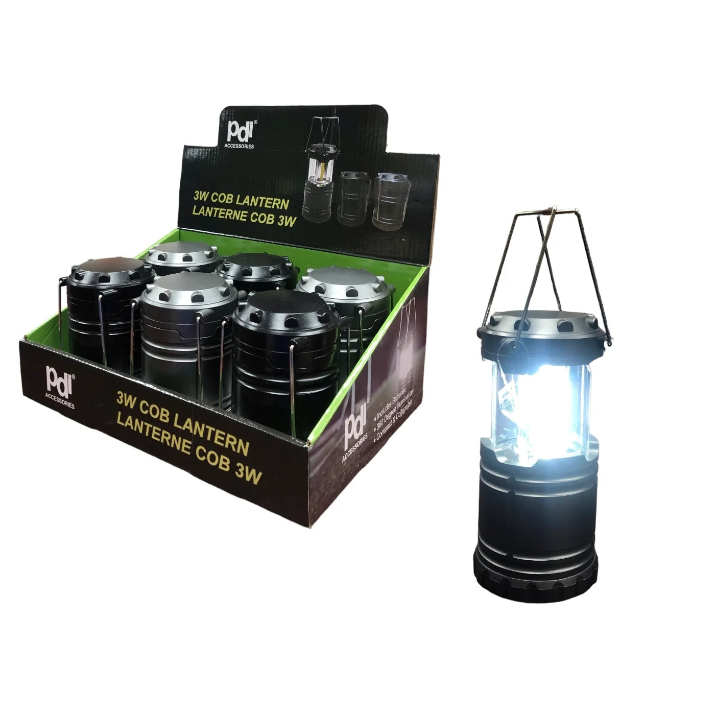 3W COB Mini Metal Lantern - Portable LED Camping Light, Outdoor Hiking Flashlight, Emergency Light for Power Outages - Perfect for Camping, Hiking, Backpacking & Emergency Preparedness