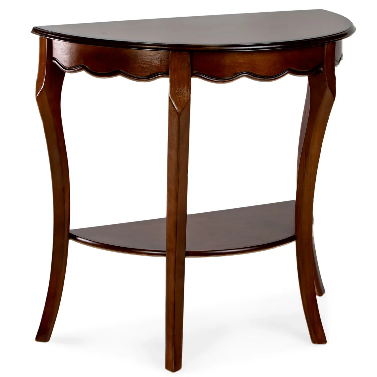 Half Moon Console Table - Cherry Finish Wooden Entryway Table by All Things Cedar - Perfect for Hallway, Foyer & Living Room Decor