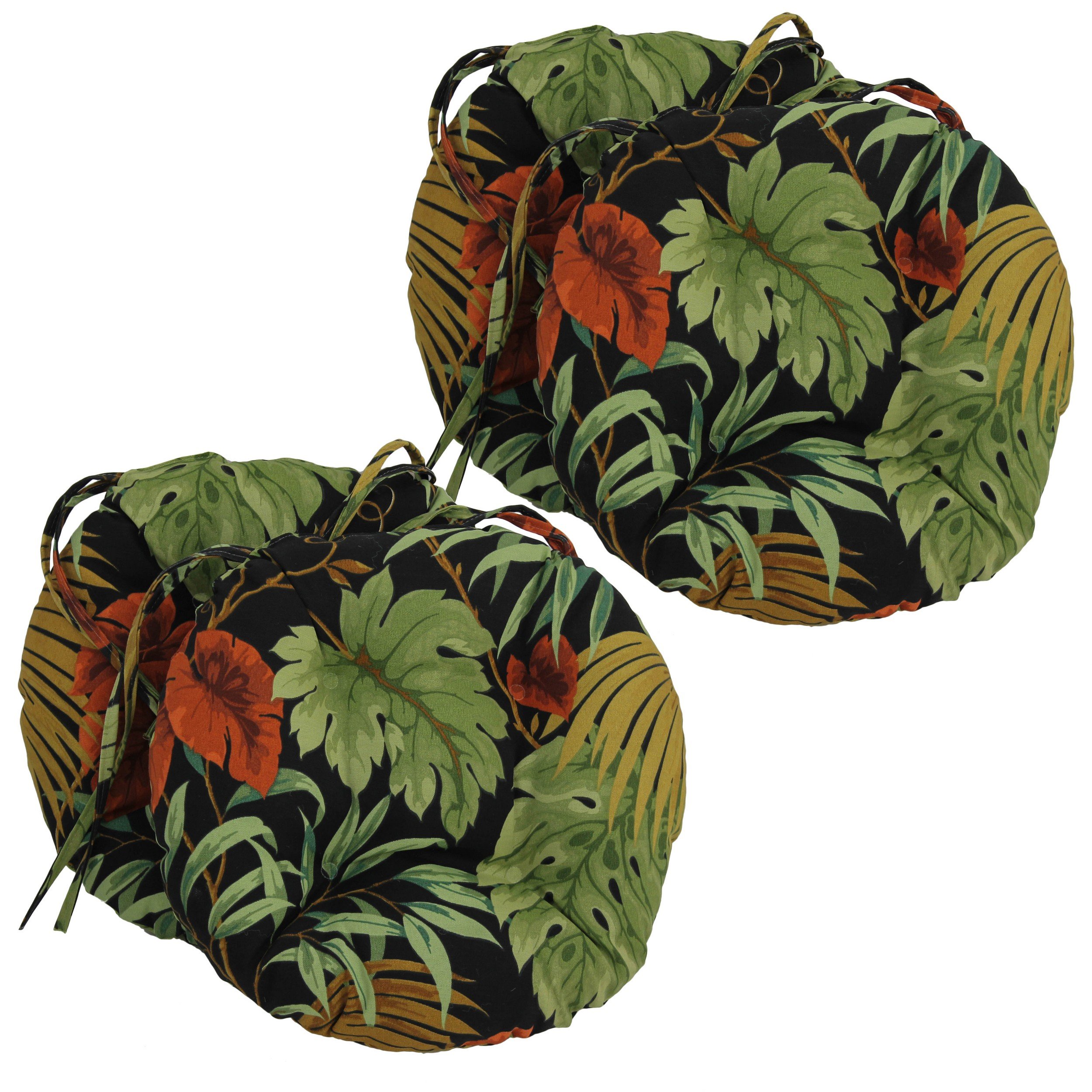 Blazing Needles 16-inch Outdoor Round Chair Cushion Set of 4 - 16