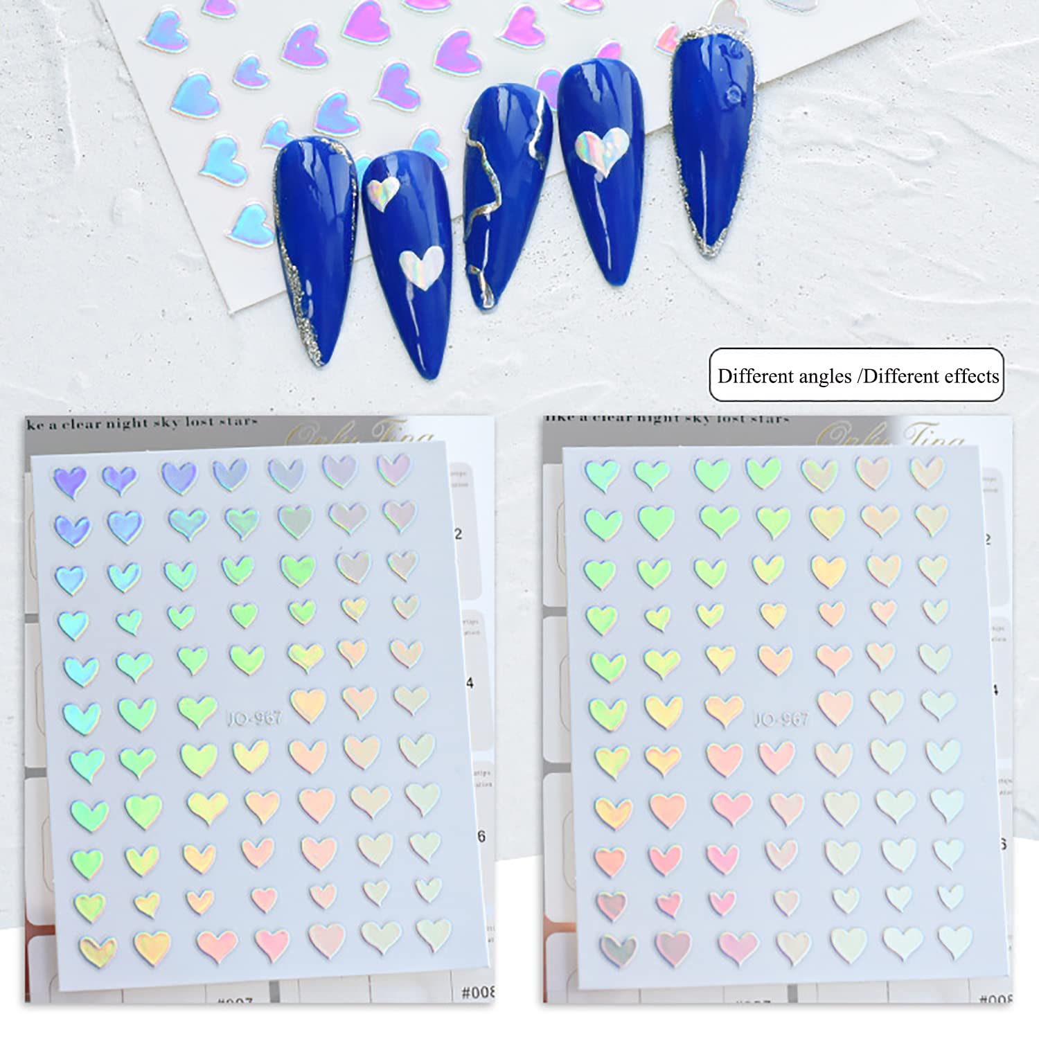 3D Self-Adhesive Nail Art Stickers - Shiny Heart, Stars & Flower Designs for Women & Girls | Nail Decoration Accessories (6 Sheets) | Perfect for Parties, Weddings & Everyday Glam