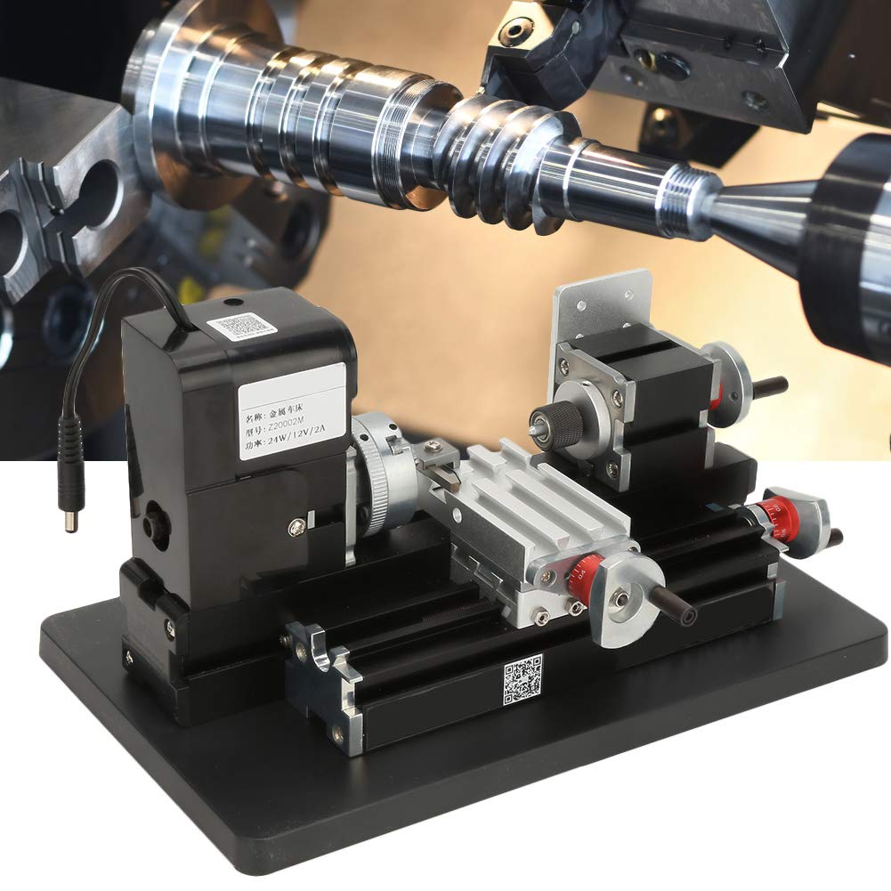 24W 20000RPM Mini Metal & Wood Lathe Machine - 100-240V for Soft Metal, Plastic, Acrylic Milling with US Plug - Perfect for DIY Crafts, Model Making & Small Workshop Projects