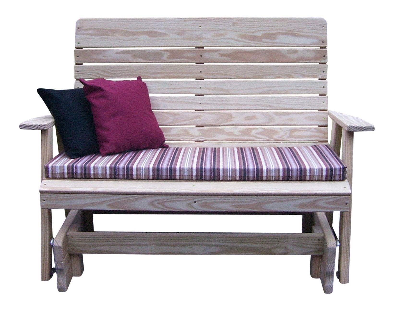 A & L Furniture Pressure Treated Pine Highback Glider - Outdoor Patio Rocking Chair for Garden, Porch, and Deck Relaxation