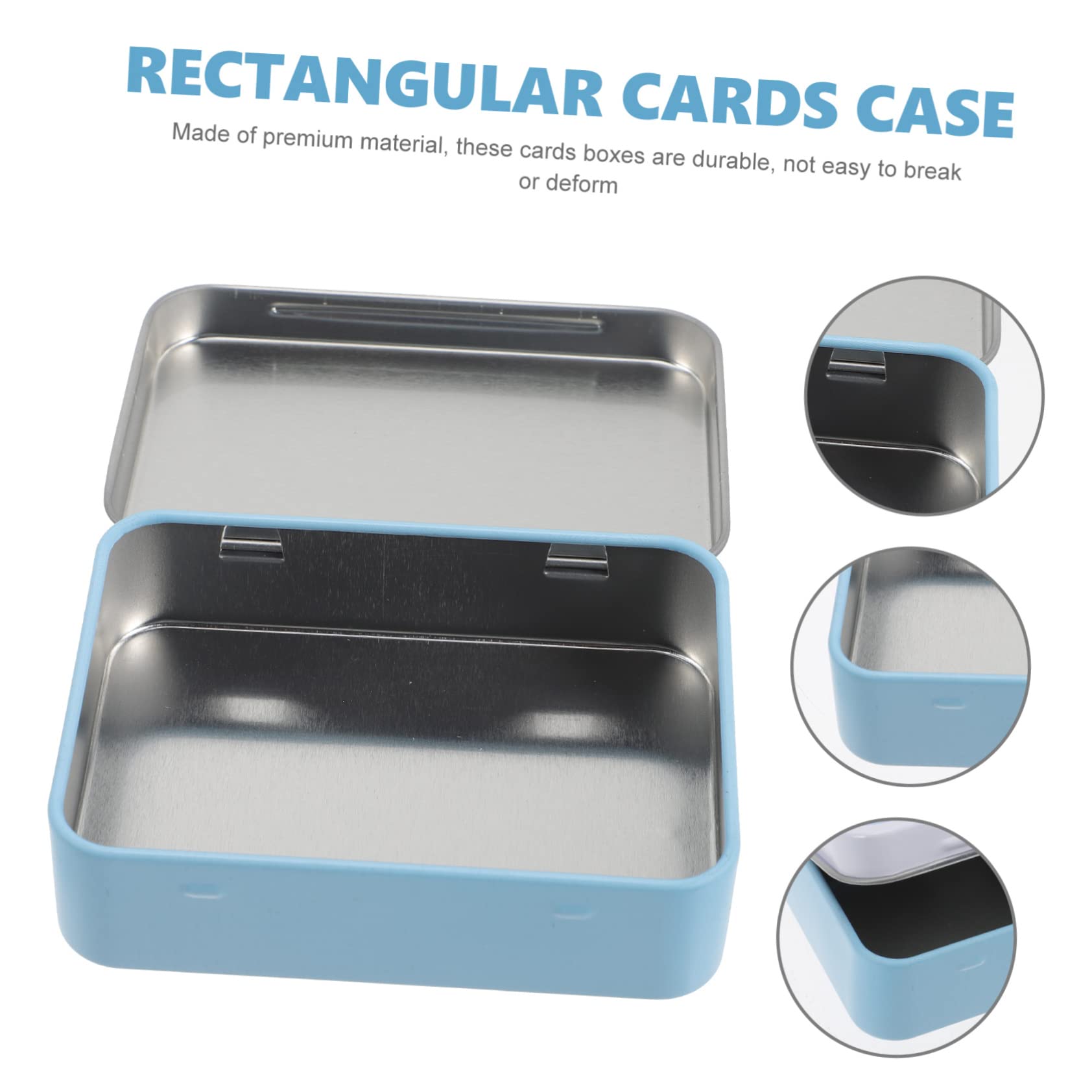 FOYTOKI 3-Pack Tin Storage Box with Lids - Card Organizer for Trading Cards, Collectibles & Board Games - Perfect for Home, Office & Gaming Accessories Storage