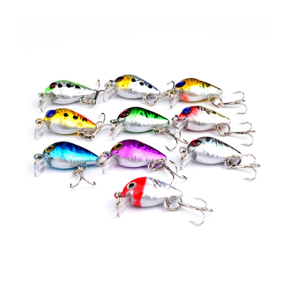 Premium Hard Bait Fishing Lures - 3D Eye Minnow VIB Lure with Treble Hooks | Popper Crankbait Jerkbait Sinking Lures for Bass, Trout, Walleye & Redfish | Ideal for Freshwater & Saltwater Fishing, Kayak Angling, and Professional Tournament Use