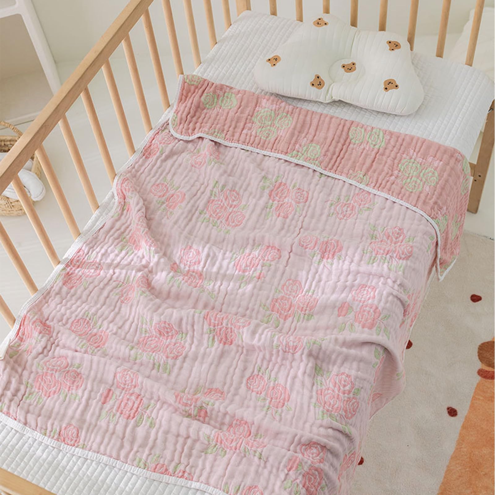 Soft Cotton Muslin Baby Stroller Blanket - Breathable & Lightweight for Newborns & Infants - Perfect for Strollers, Cribs, and Swaddling