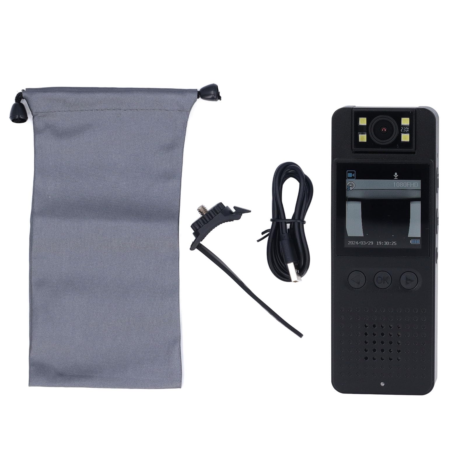 Body Worn Camera with LED Fill Light - HD 1080P Wearable Body Camera for Police, Security, Cycling & Car Recording | Perfect for Night Vision, Evidence Collection & Outdoor Activities