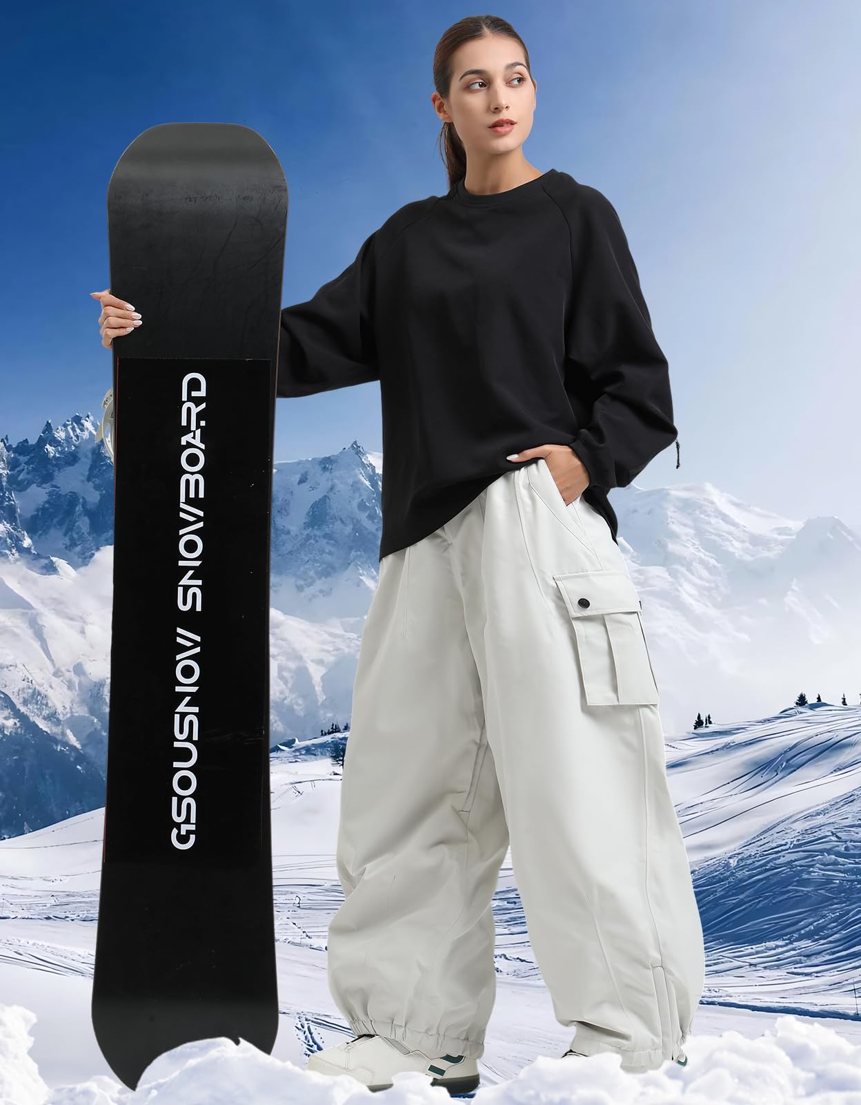 Men's & Women's Waterproof Snowboard Pants - Insulated Winterproof Loose Fit Ski Pants for Snowboarding & Outdoor Activities | Perfect for Skiing, Snowboarding & Winter Sports