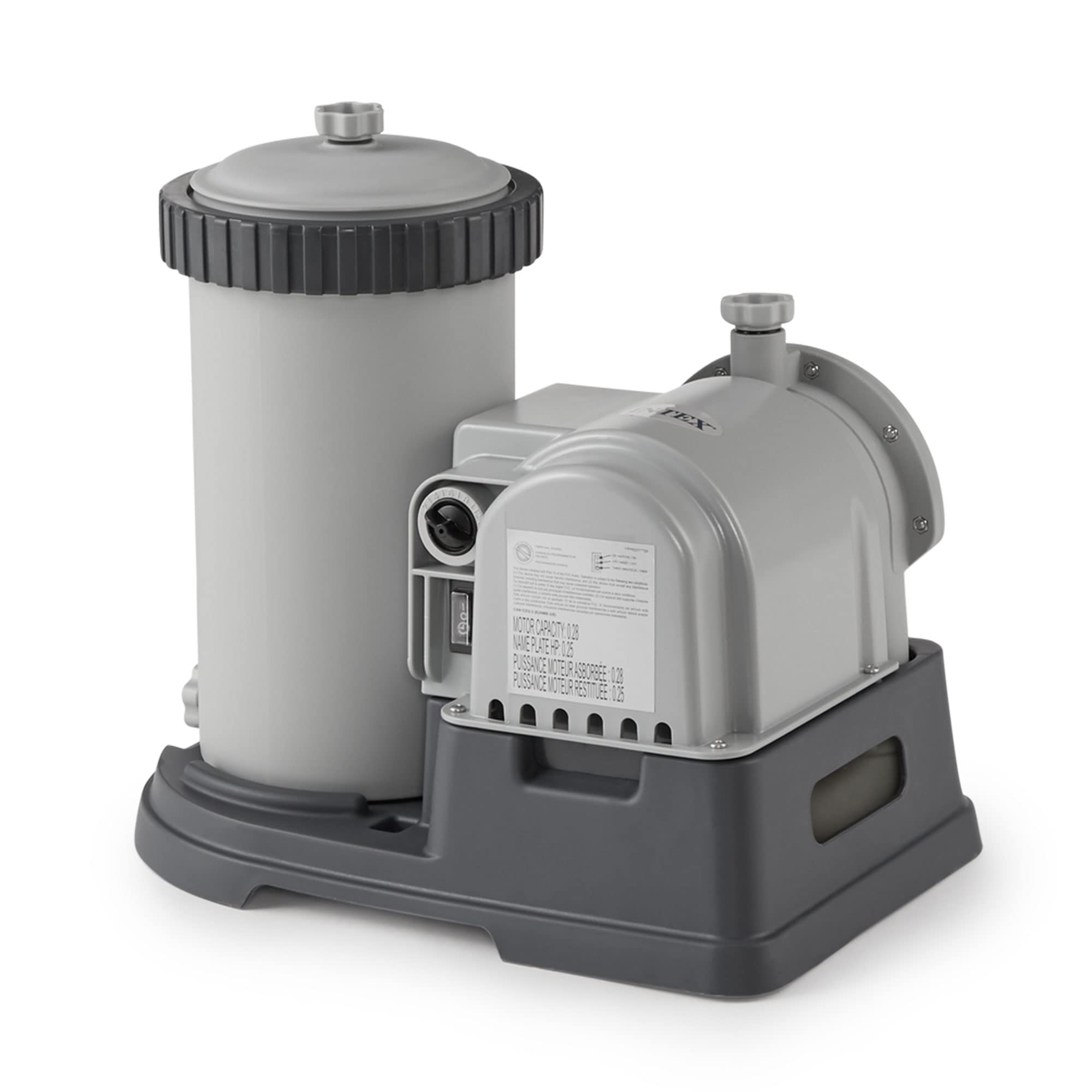 Intex C2500 Krystal Clear Cartridge Filter Pump - 2500 GPH Flow Rate for Above Ground Pools | Enhanced Water Circulation & Filtration System | Quick Installation & Easy Maintenance | Crystal Clear Pool Water | Perfect for Backyard, Family, and Summer Pool Parties