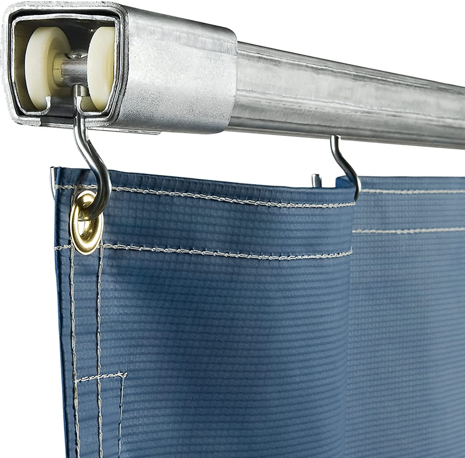 Galvanized Steel Patio Curtain Track - Smooth Side-to-Slide Rolling System | Affordable & Easy Installation for Outdoor Sun Protection & Privacy