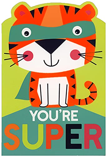 Super Tiger Die-Cut Birthday Card for Kids - Fun & Colorful Children's Greeting Card - Perfect for Birthdays, Parties & Special Occasions