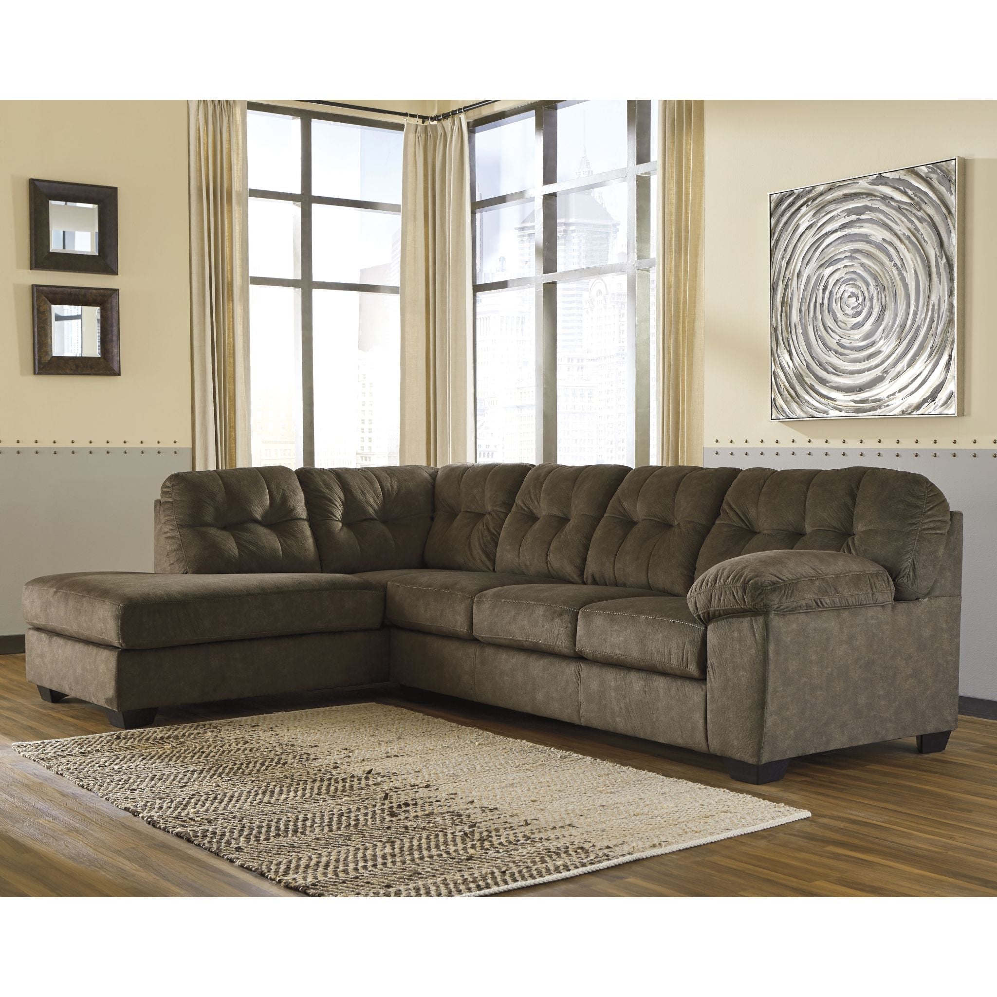 Accrington 2-Piece Sectional Sofa with Chaise Lounge - Modern L-Shaped Living Room Furniture for Small Spaces & Apartments