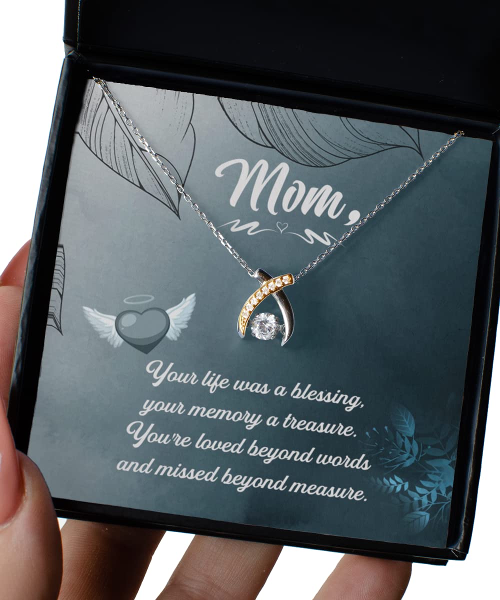 Blessing Wishbone Dancing Necklace - Elegant Mother's Day & Birthday Gift for Mom - Perfect for Special Occasions & Everyday Wear