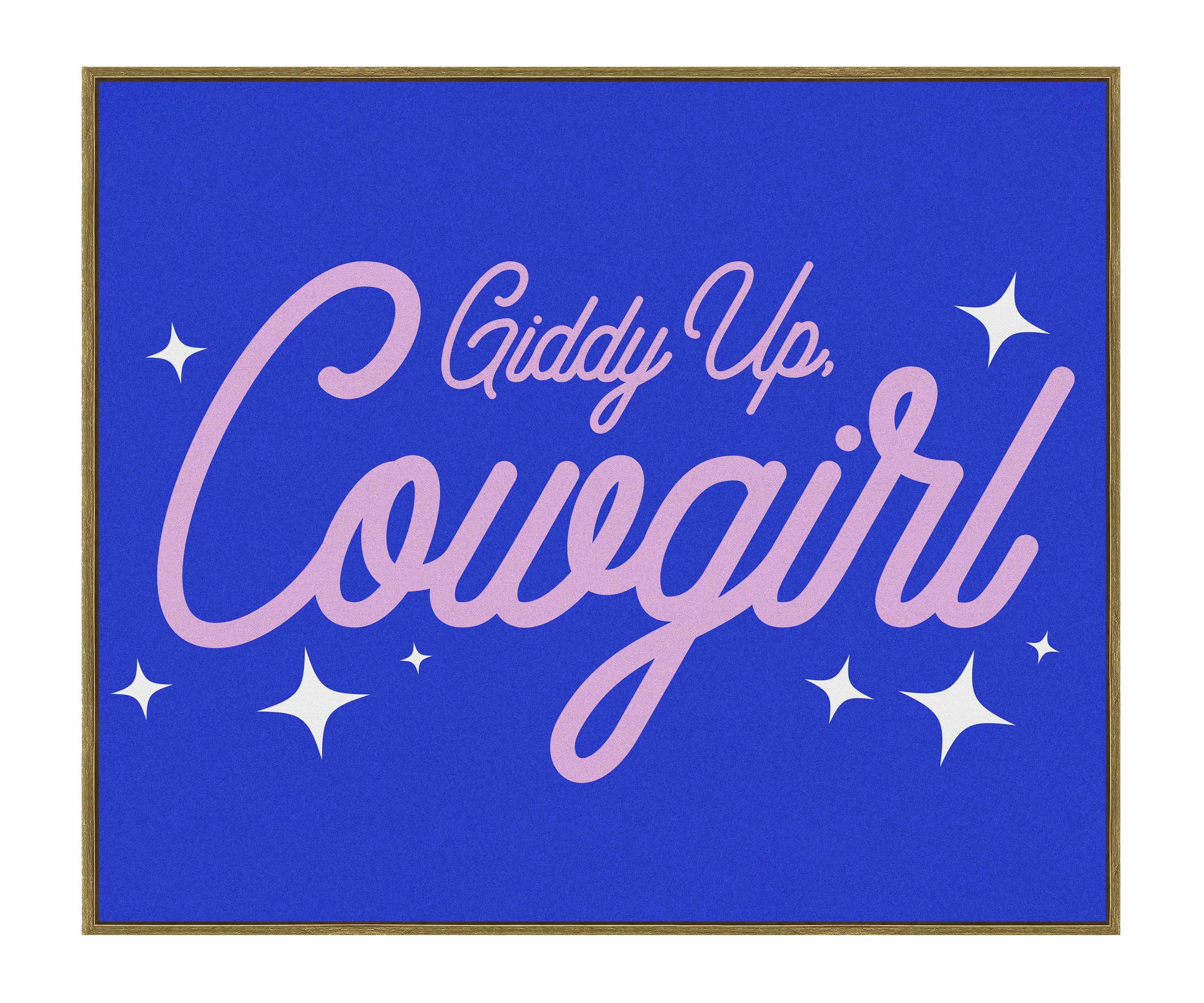 Giddy Up Cowgirl B Gallery Wrapped Canvas - Western Wall Art Decor for Living Room, Bedroom & Office