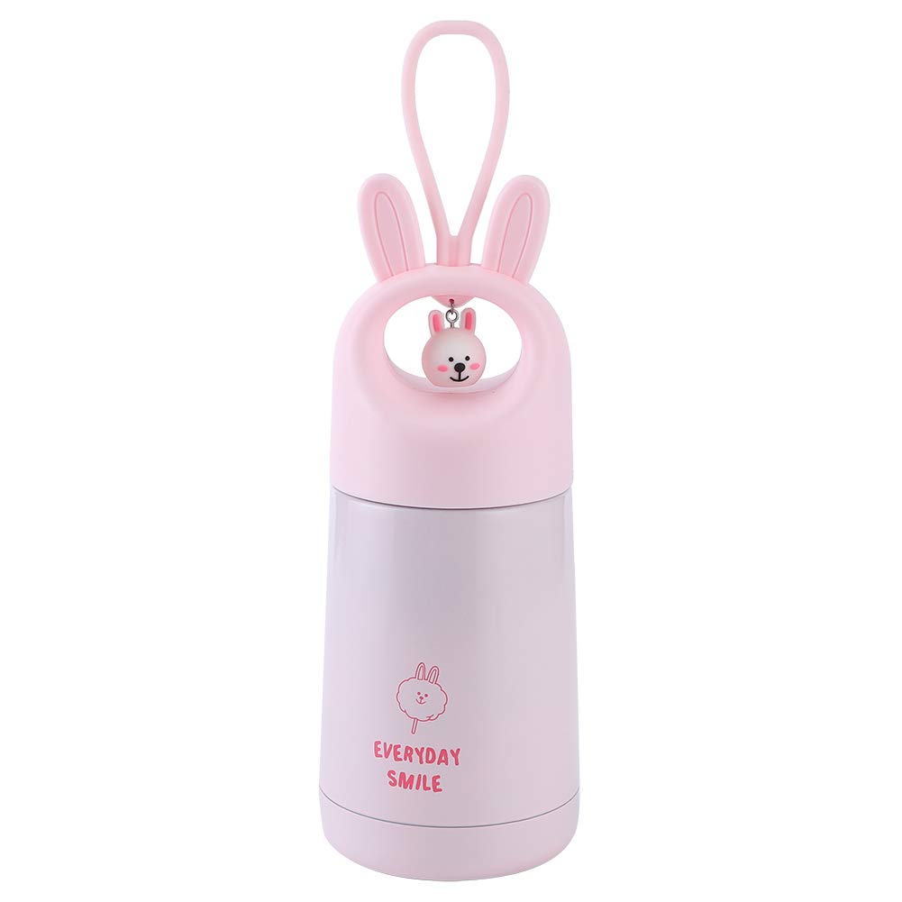 Cute Cartoon Stainless Steel Vacuum Insulated Water Bottle with Pendant for Kids & Students - Leakproof Thermos for School, Travel & Outdoor Activities (01)