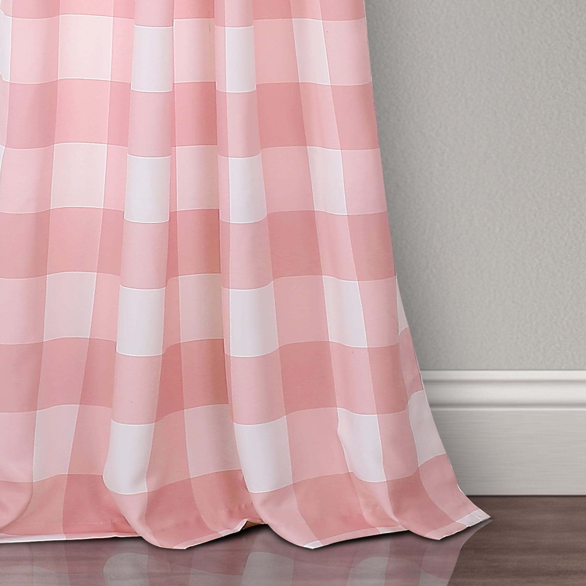 Kelly Checker Light Filtering Window Curtain Panel Set - Blackout Sheer Drapes for Living Room, Bedroom & Office - Soft Textured Fabric with Modern Checkerboard Design