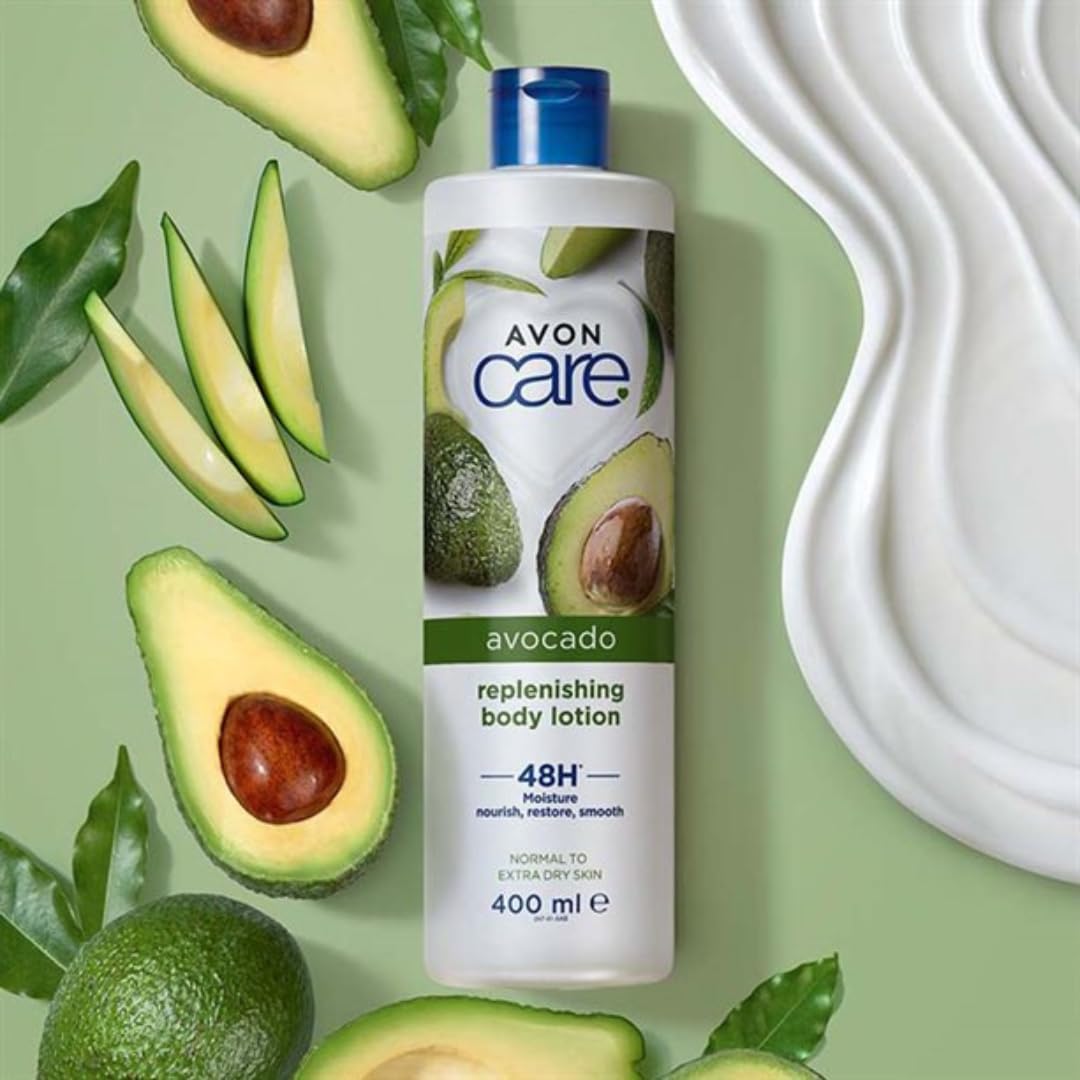 Avon Care Replenishing Moisture with Avocado Body Lotion 400ml - Hydrating & Nourishing Dry Skin - Perfect for Daily Use & After Shower