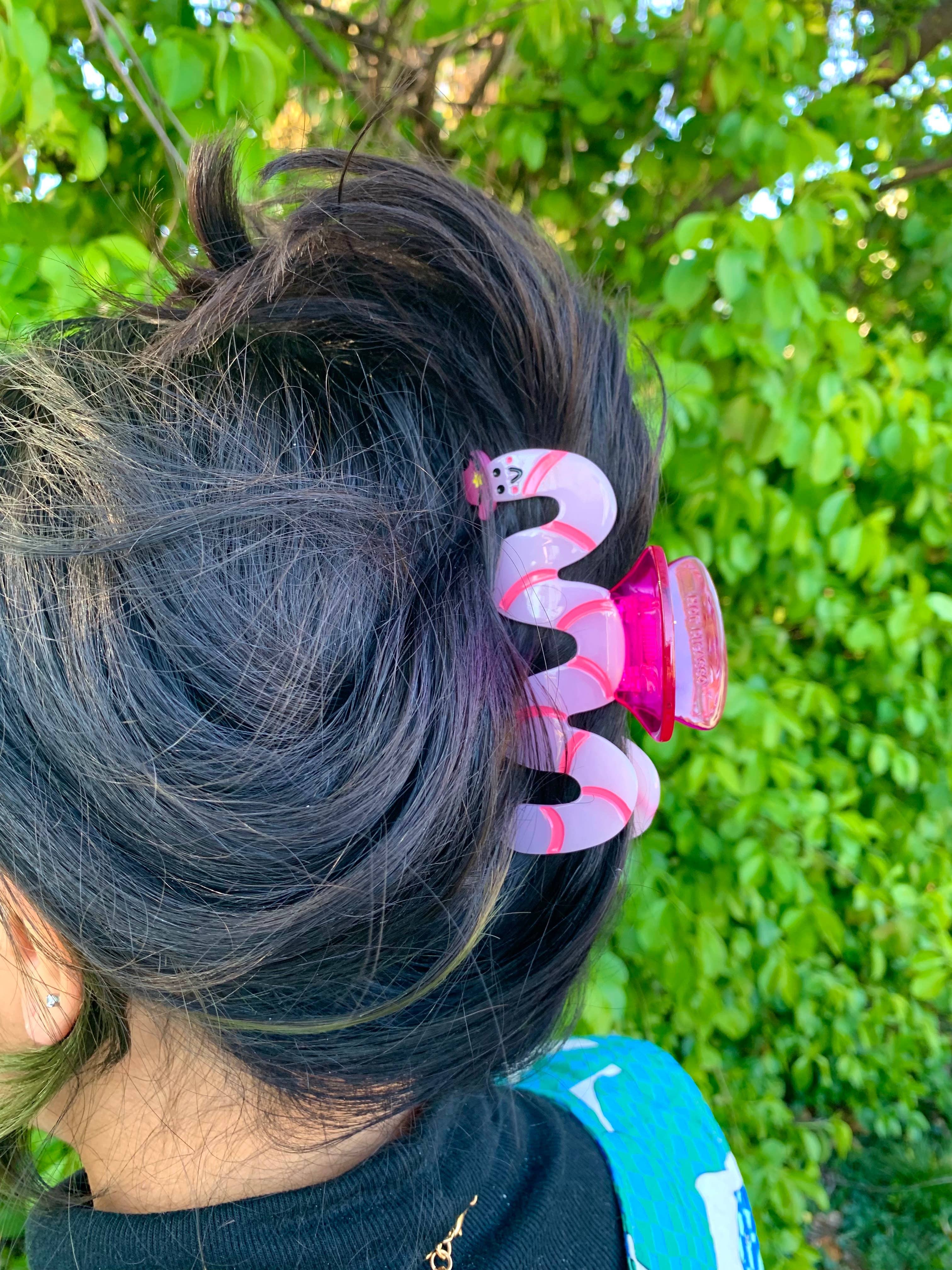 Cowboy Worm Acetate Hair Claw Clip - Non-Slip Hair Clips for Women, Girls - Perfect for Ponytails, Buns & Updos (Pack of 2)