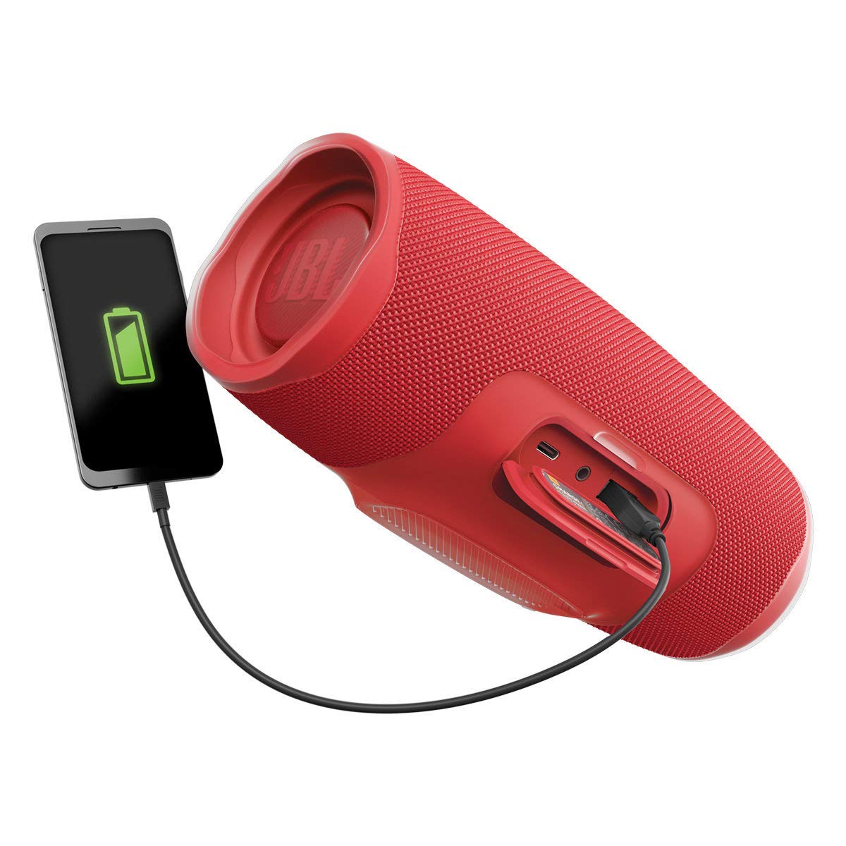 JBL Charge 4 Portable Waterproof Wireless Bluetooth Speaker with 20-Hour Playtime - IPX7 Waterproof, Red (Renewed) - Perfect for Pool Parties, Beach Outings & Outdoor Adventures