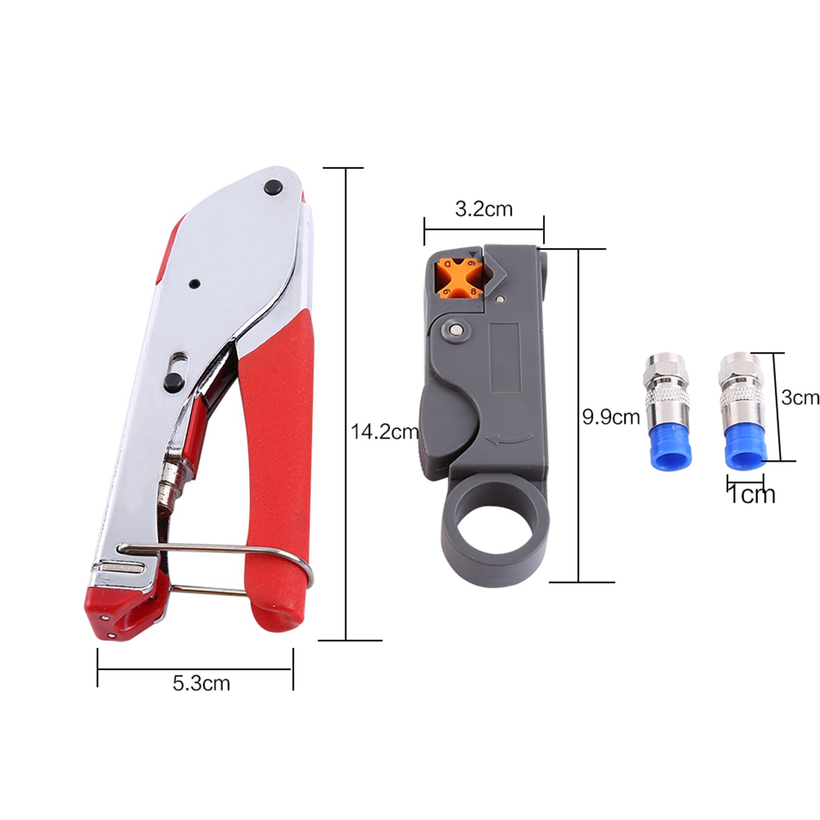 Premium Coaxial Cable Crimper Kit for RG6/RG59 - Professional Coax Cable Connector Tool Compatible with Most Compression Connectors - Ideal for Home Theater Setup, CCTV Installation & Network Wiring