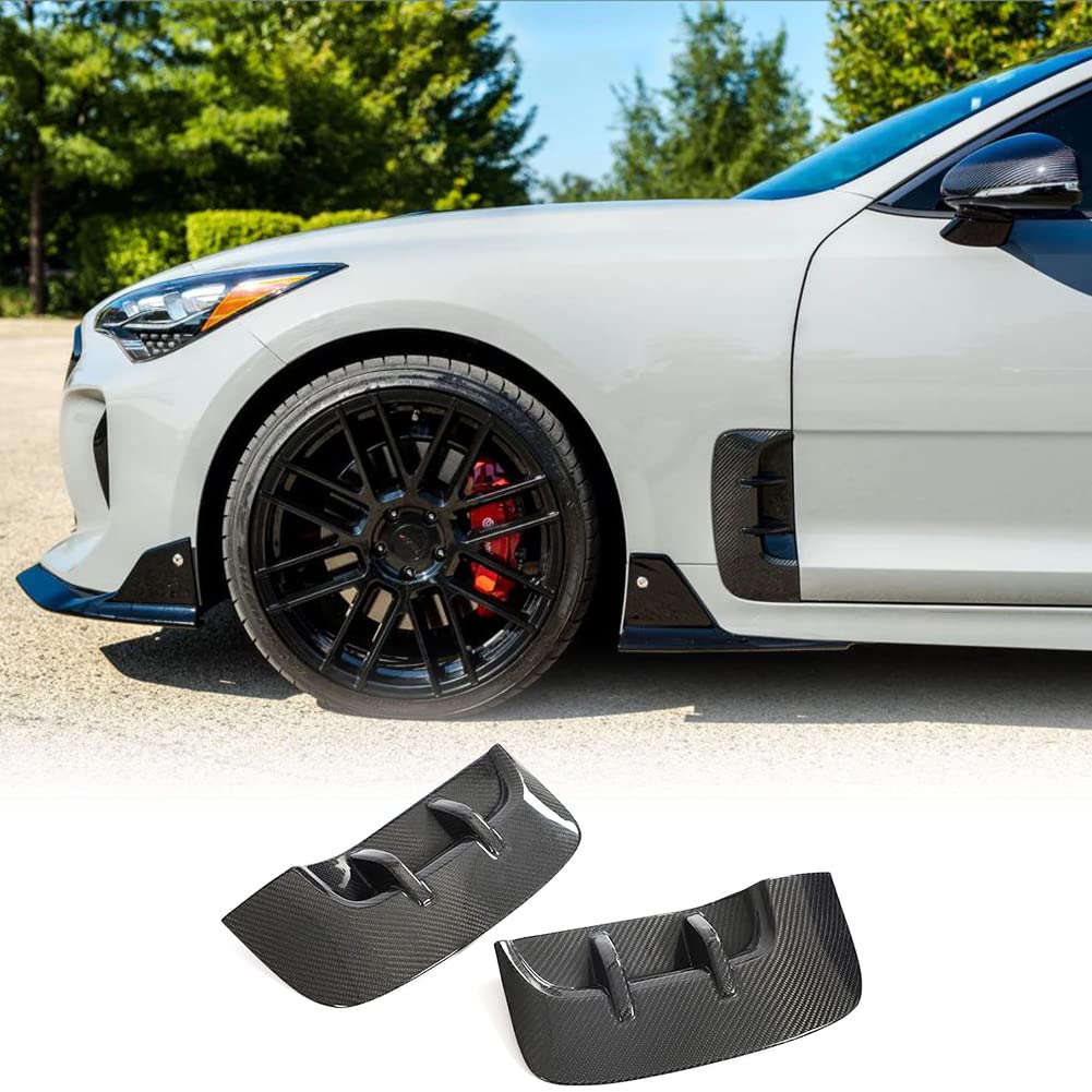 Carbon Fiber Side Fender Vent Cover for 2018-2023 Kia Stinger - Replacement Air Intake Scoop Trim - Enhance Style & Airflow - Perfect for Car Enthusiasts & Performance Upgrades