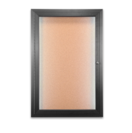 42x42 Outdoor LED Lighted Enclosed Cork Bulletin Board with Single Door - Waterproof Weatherproof Notice Board for Schools, Offices, Parks & Backyards