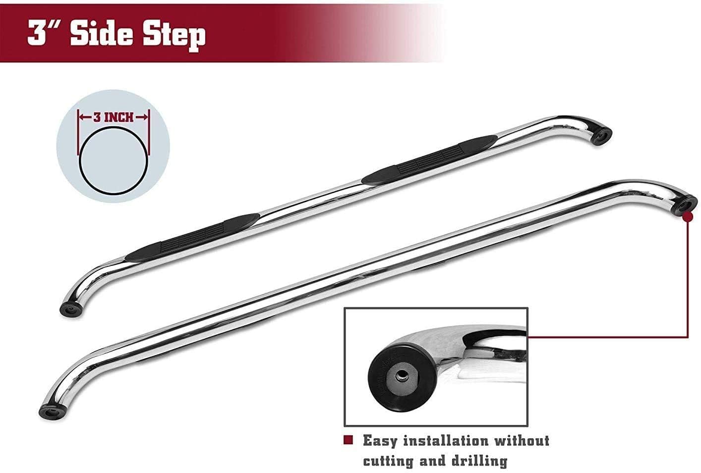 TAC Stainless Steel Side Steps & Nerf Bars for 2019-2025 RAM 1500 Crew Cab (Excludes Classic Models) - 3