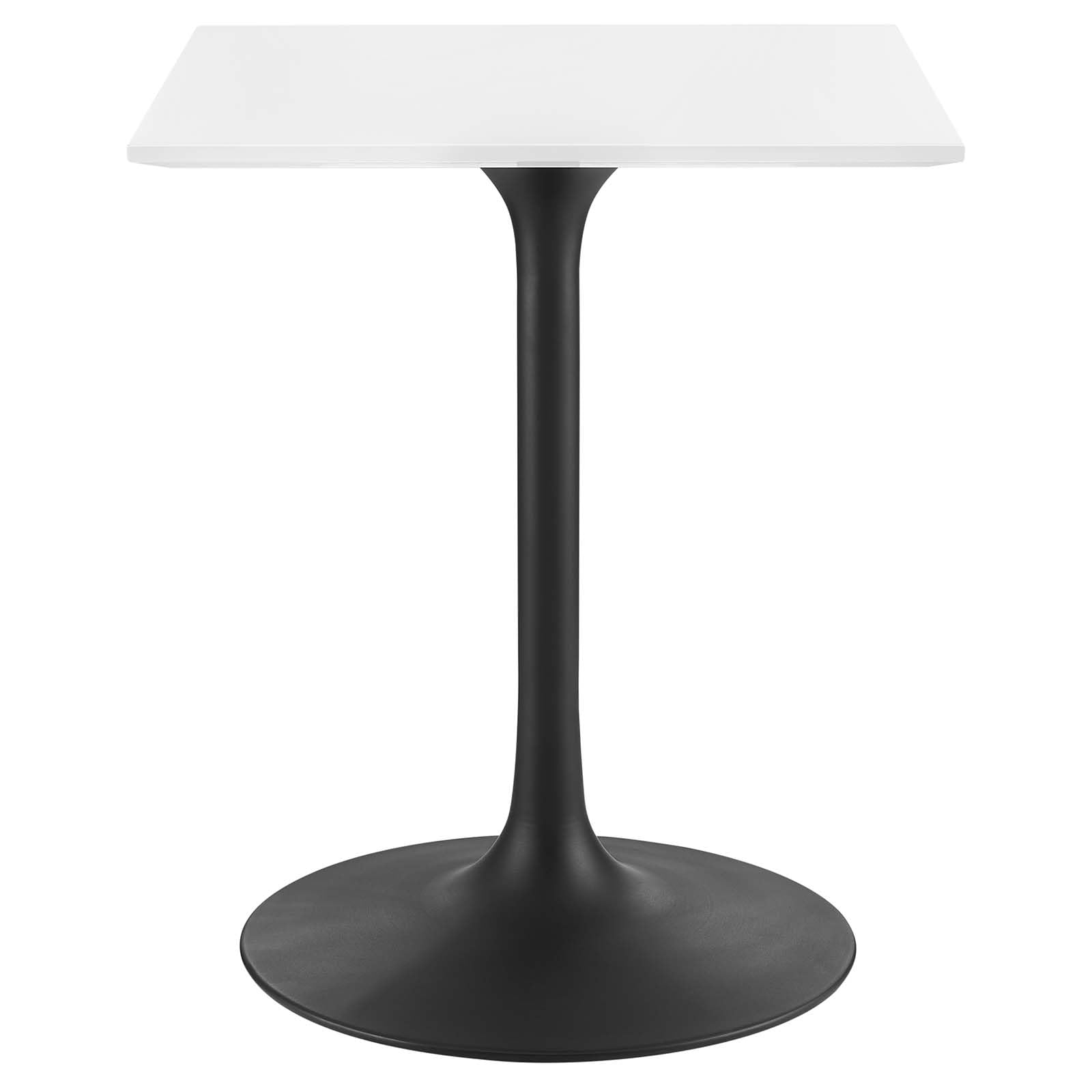 Modway Lippa 24 Inch Square Wooden Dining Table with Black Metal Base - Modern Kitchen & Small Space Dining Room Furniture for Apartments & Breakfast Nooks
