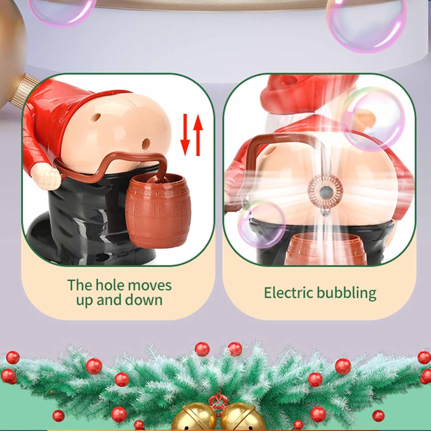 Fart Bubble Blower Machine - Funny Santa Claus Bubble Maker Toy for Kids & Adults | Christmas Gifts, Party Favors & Prank Gag Gifts