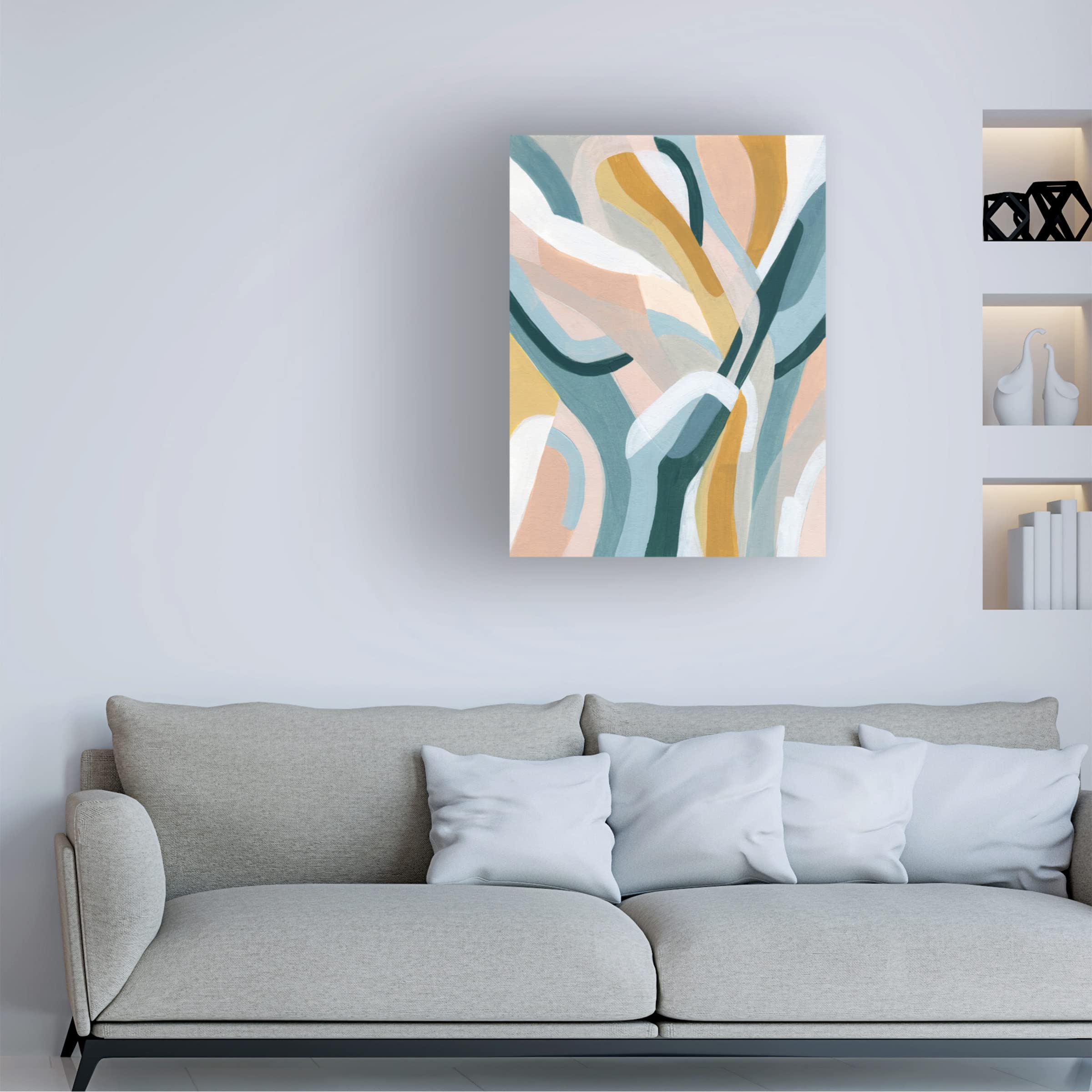 Trademark Fine Art 'Pastel Puzzle I' Canvas Wall Art Print by June Erica Vess - Modern Abstract Painting for Living Room, Bedroom & Office Decor