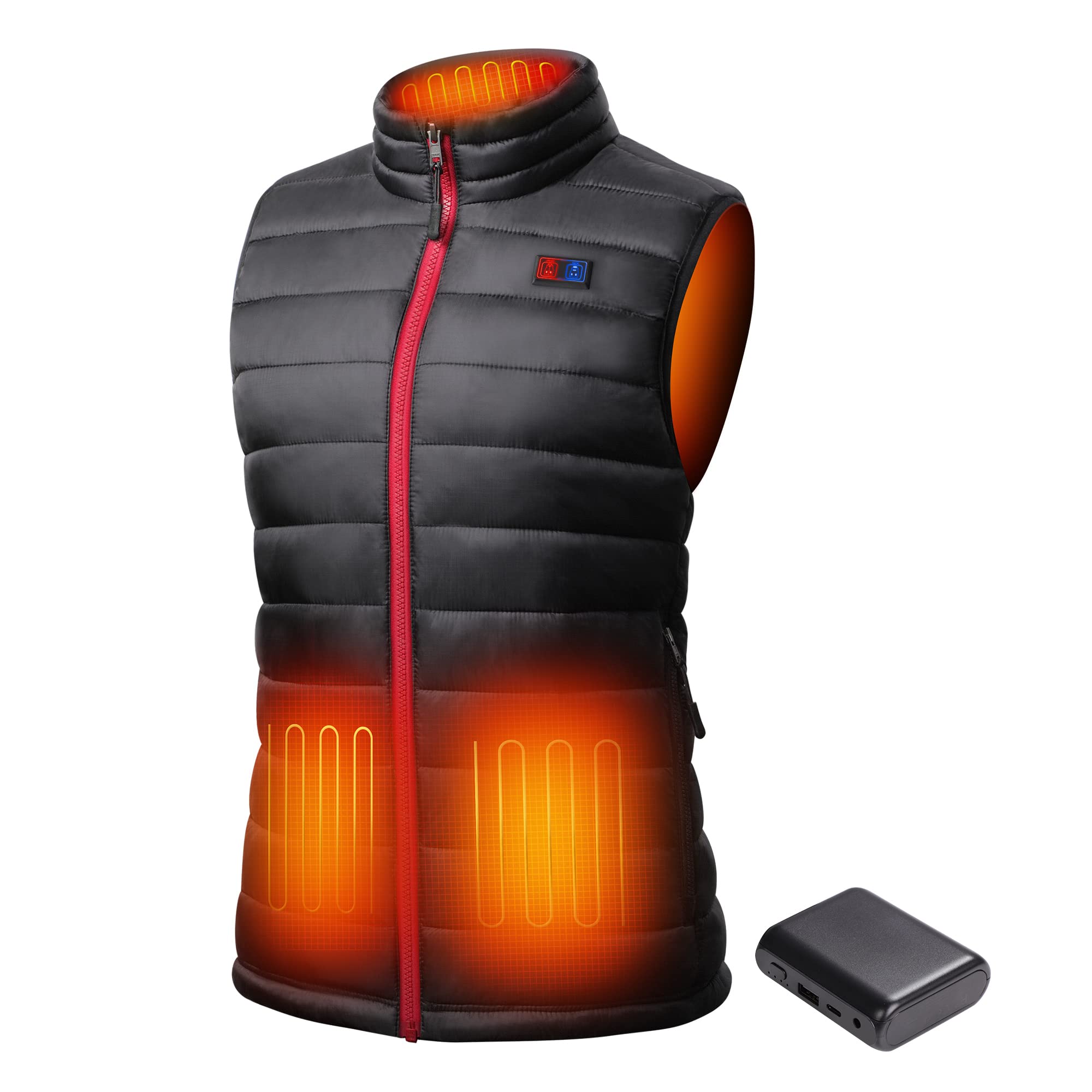 Women's Lightweight Heated Vest with Rechargeable Battery Pack - Adjustable Front & Back Temperature Control, Overheat Protection for Outdoor Winter Activities, Hiking & Camping