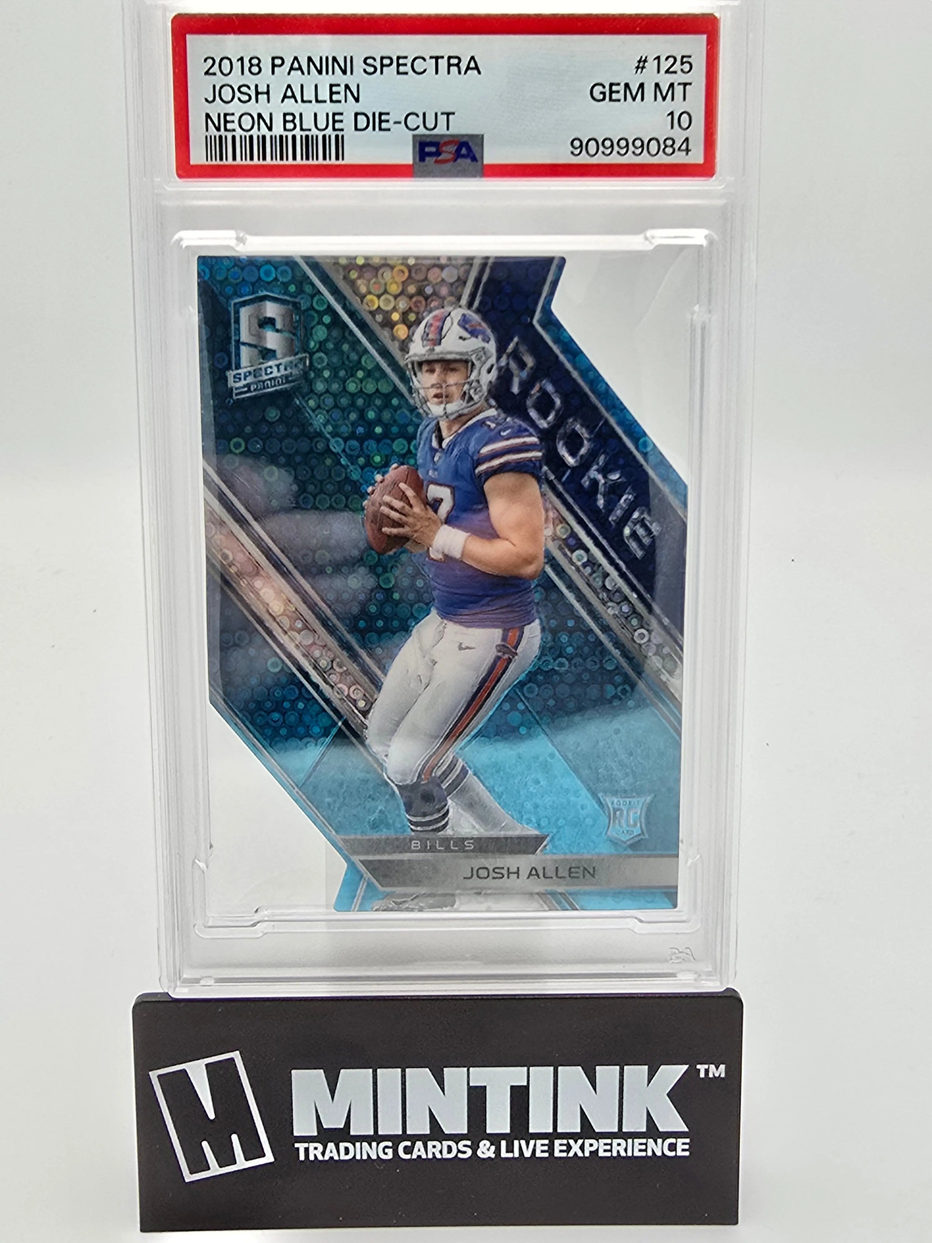 2018 Panini Spectra Football Josh Allen Rookie Neon Blue Die Cut PSA 10 14/35 - Rare Collectible Trading Card for NFL Fans & Sports Memorabilia Collectors - Perfect for Display, Investment, and Gifting