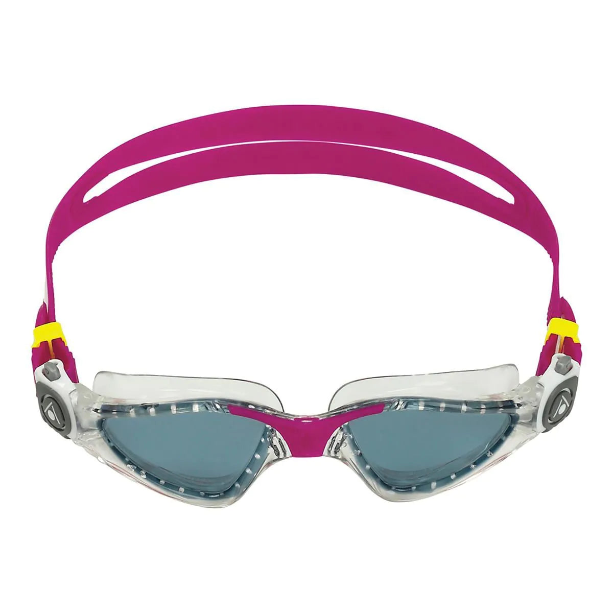 Aqua Sphere Kayenne Compact Adult Swim Goggles - Small Fit for Women & Men, Raspberry Frame with Smoke Lens - Ideal for Lap Swimming, Triathlon Training & Water Sports