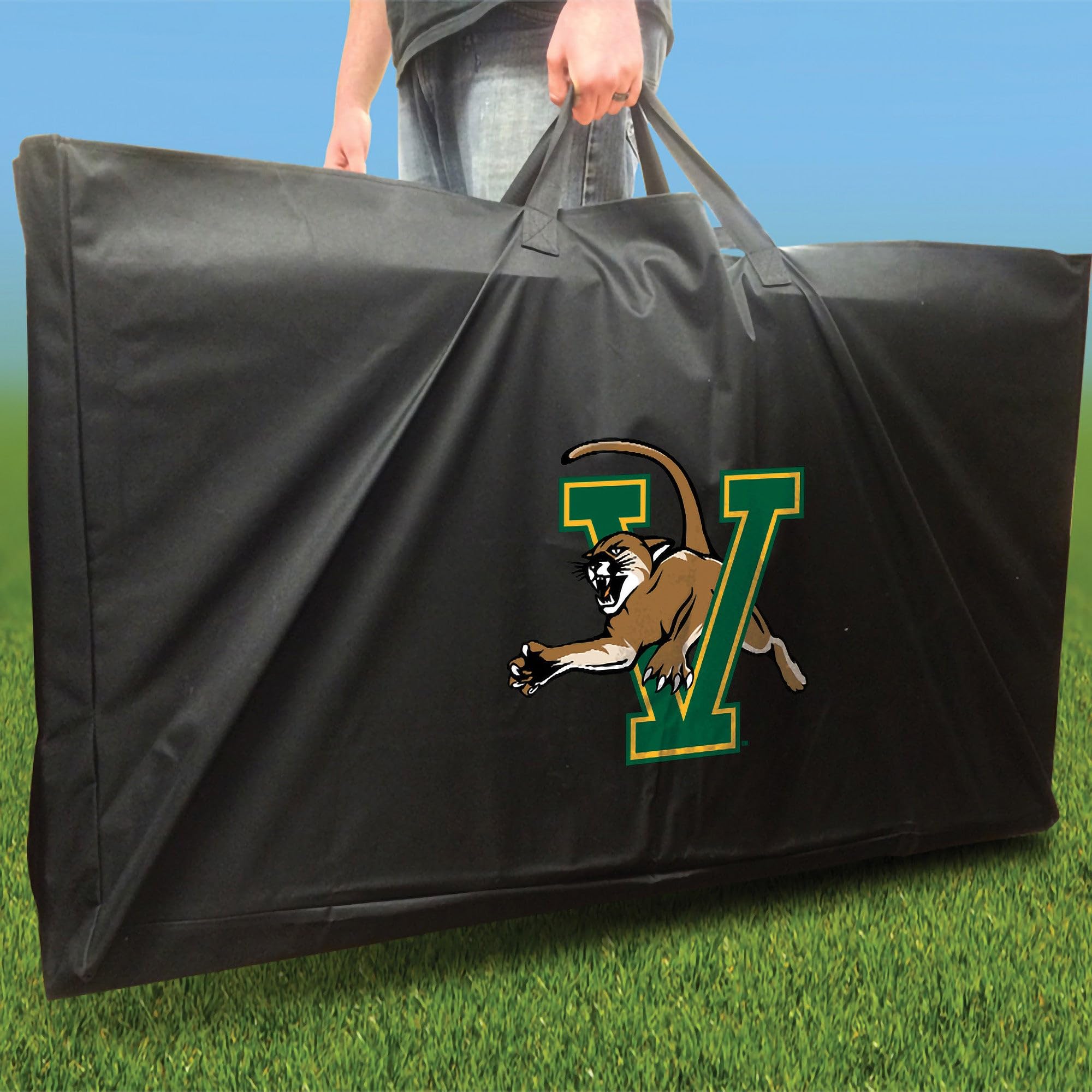 Premium Vermont Jersey Cornhole Boards Set - 2 Regulation-Sized Boards & 8 Custom Team Logo Bean Bags | Perfect for Backyard BBQs, Tailgating, and Outdoor Parties
