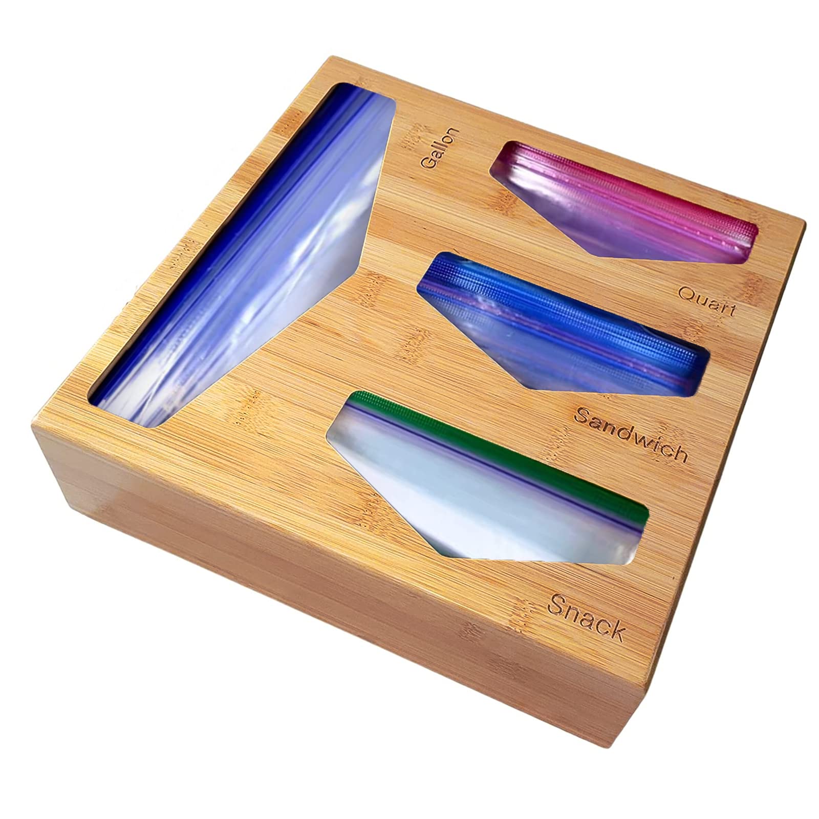 Eco-Friendly Bamboo Ziplock Bag Organizer - 13