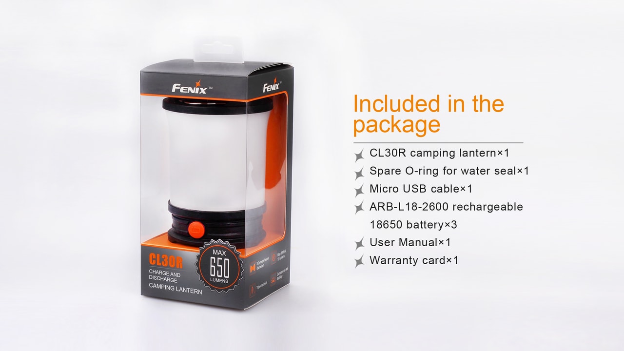 Fenix CL30R Rechargeable LED Camping Lantern - 3000 Lumen Waterproof Outdoor Light for Hiking, Emergency, Power Outage & Backpacking