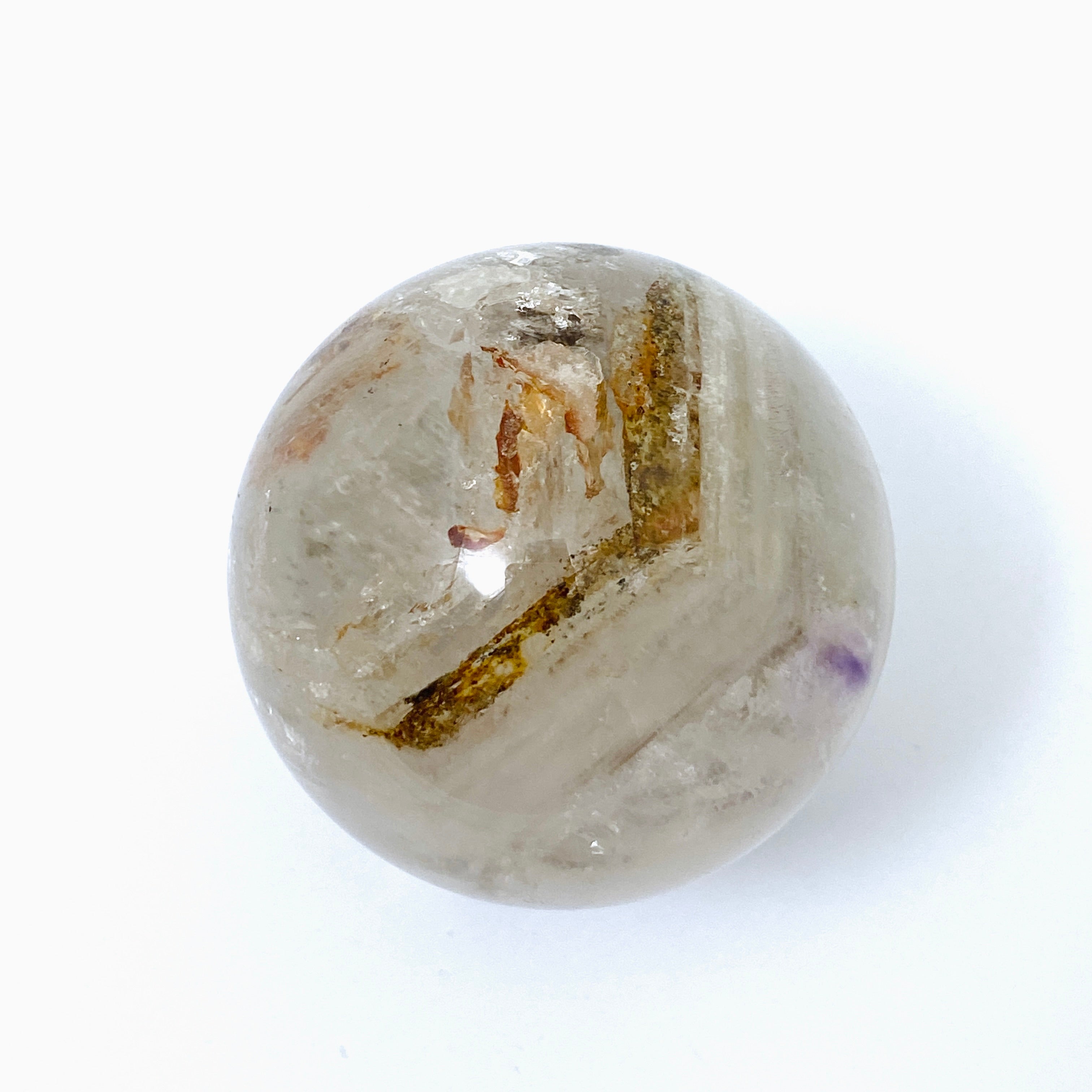 Enhydro Quartz Sphere EQS 01 - Natural Crystal with Water Bubble Inclusion - Perfect for Meditation, Energy Healing & Home Decor