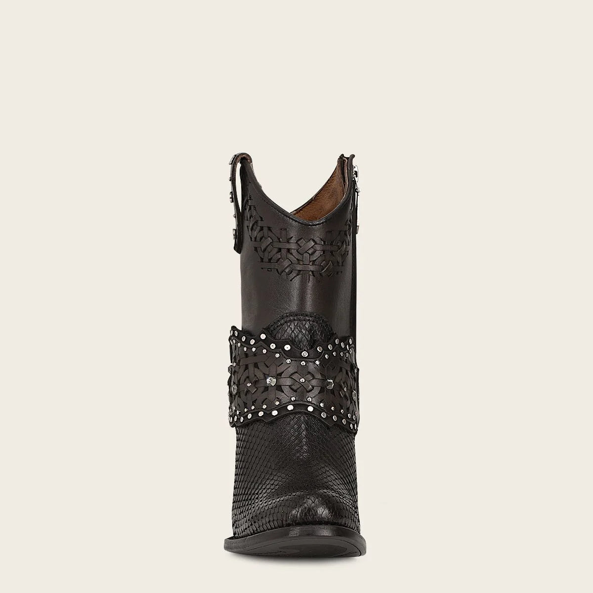 1Z42PH Women's Cuadra Black Python Skin Cowgirl Ankle Boots - Stylish Western Fashion for Parties, Rodeos & Everyday Wear