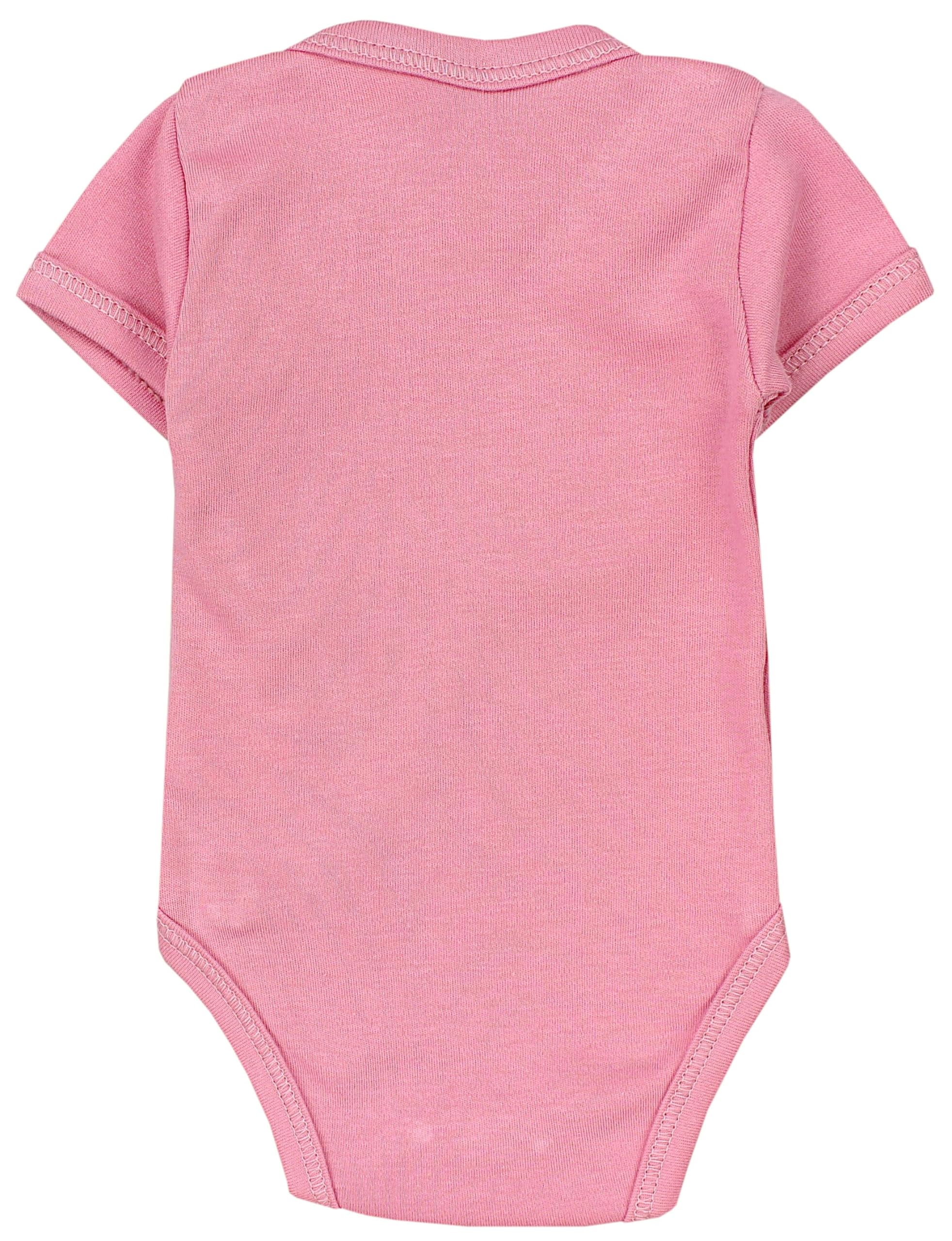 TupTam 5-Pack Short Sleeve Wrap Bodysuits for Newborns - Soft Cotton Baby Onesies with Front Snap Closure | Perfect for Daily Wear, Playtime & Photo Shoots