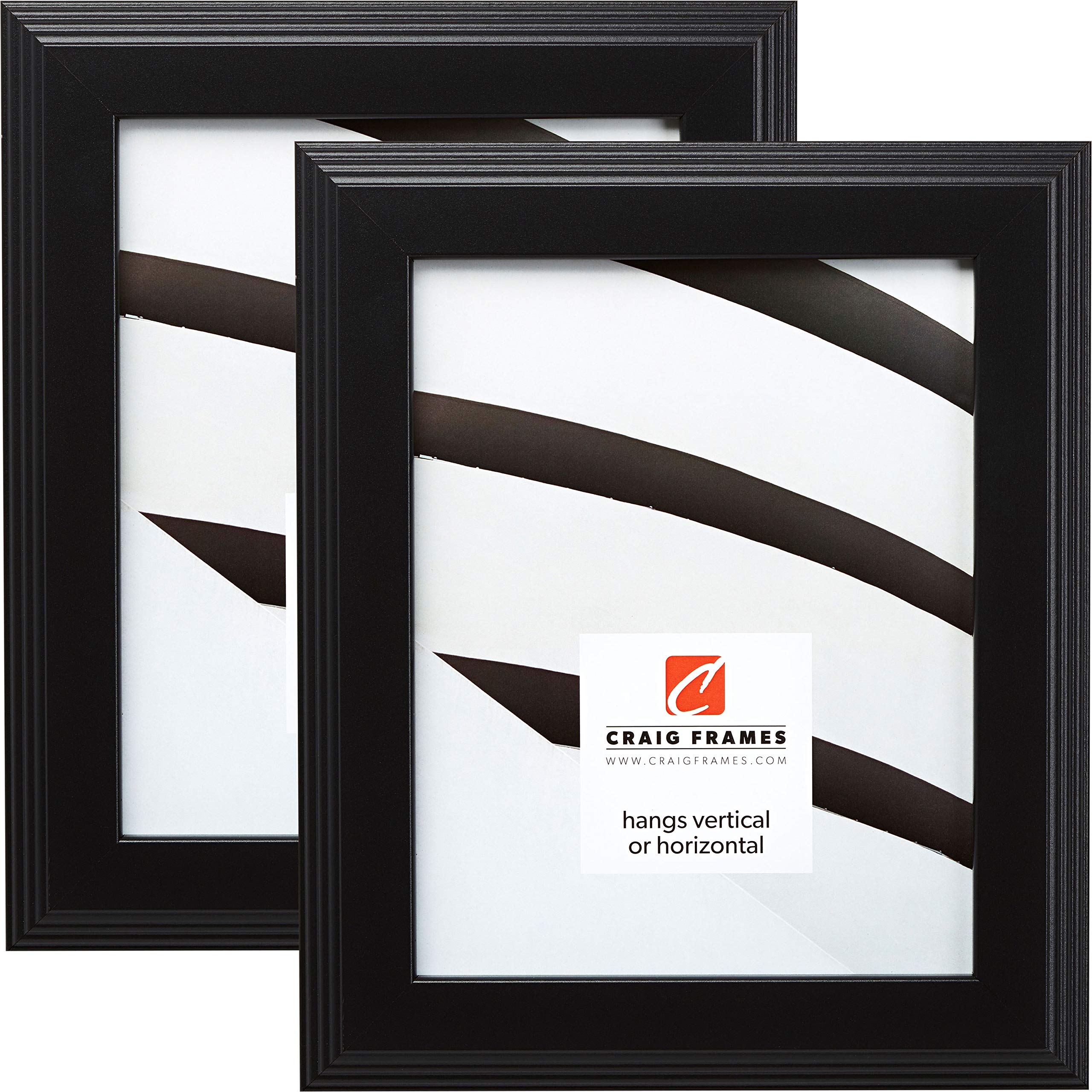 Craig Frames FW4BK 4x10 Inch Modern Black Picture Frame Set of 2 - Perfect for Wall Decor, Photo Displays & Home Office Art