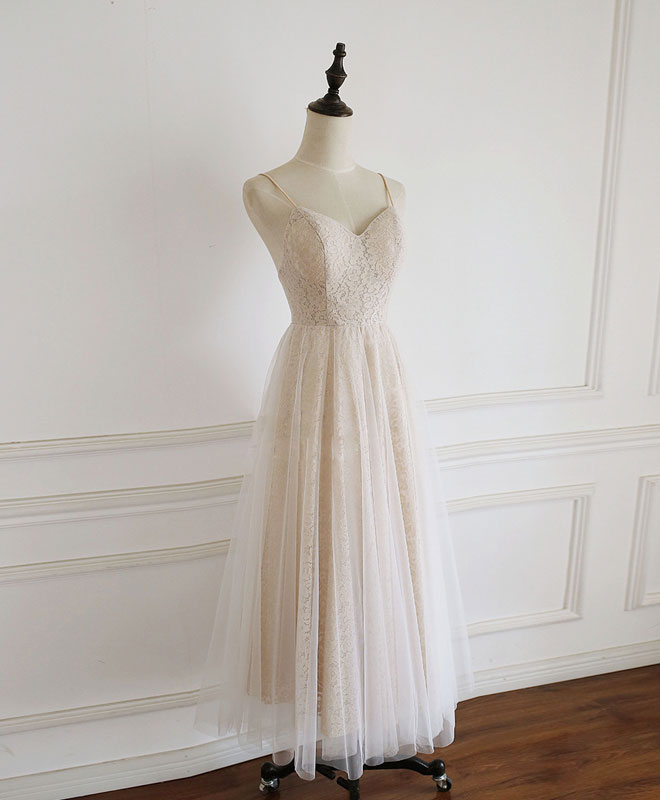 Elegant Champagne Tulle Lace Short Prom Dress for Homecoming - Perfect for School Dances, Parties & Special Occasions