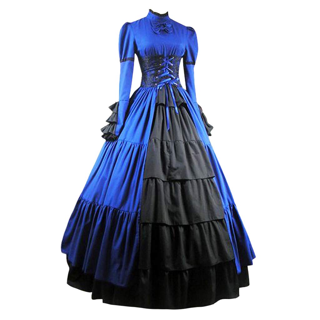 Elegant Renaissance Dress for Women - Vintage Medieval Costume, Victorian Ball Gown, Plus Size Long Dress for Halloween, Cosplay, LARP, and Historical Reenactment