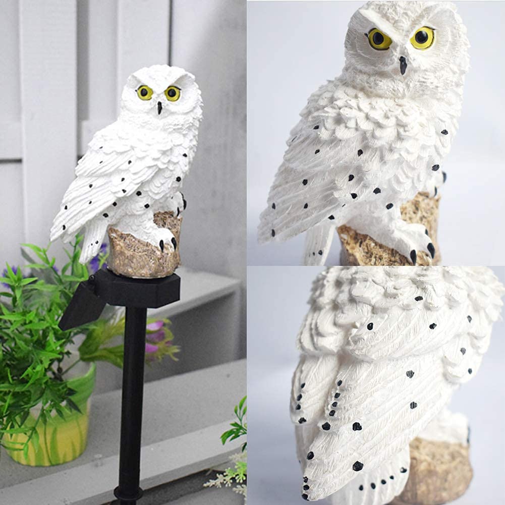 Solar-Powered White Owl Garden Stake Lights - Waterproof Outdoor Landscape Lighting for Lawn, Patio, Yard & Walkway | Warm White LED Decor for Nighttime Ambiance & Pathway Safety