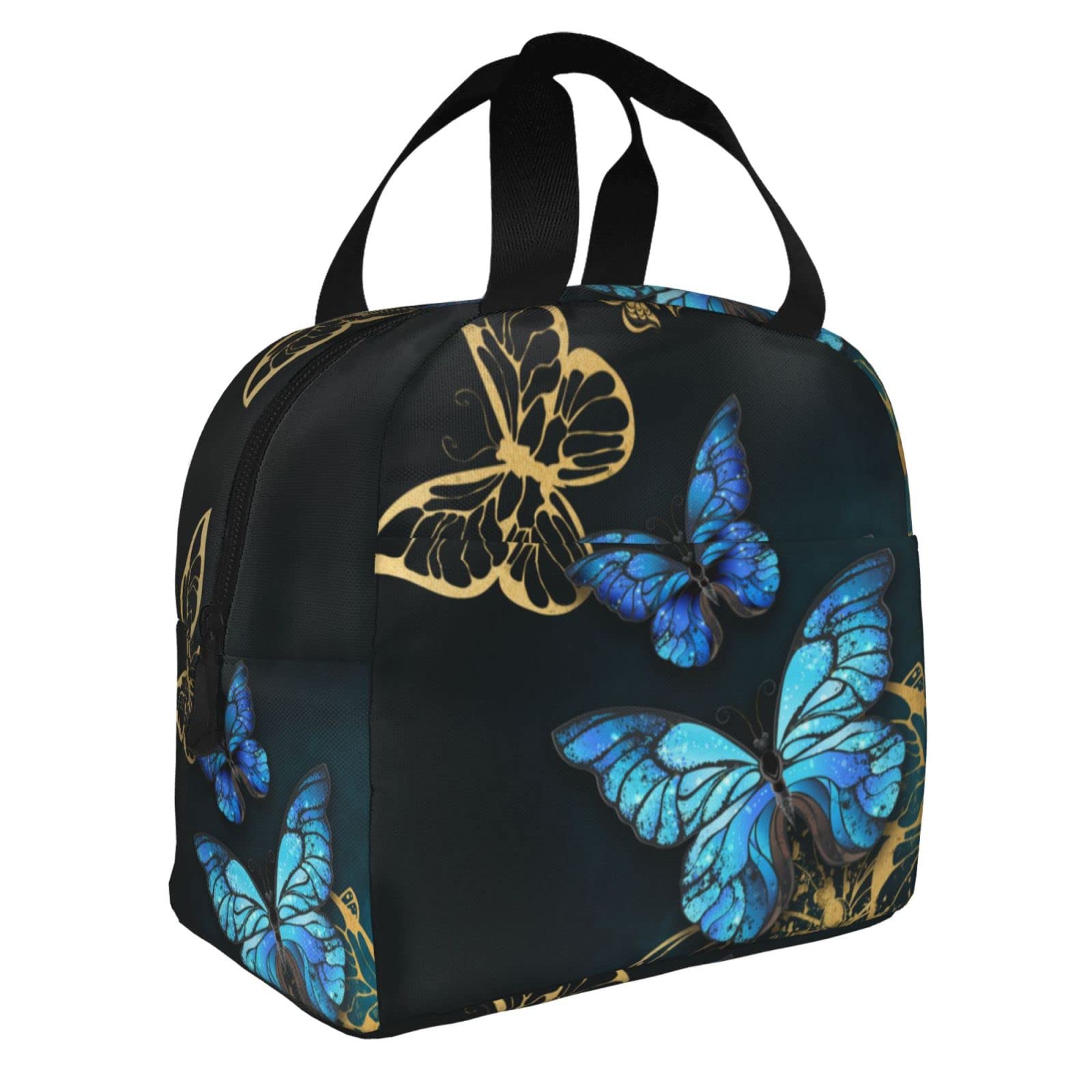 Insulated Lunch Bag with Beautiful Butterflies Design for Men & Women - Leakproof Cooler Box for Beach, Work, Picnic & Travel | Perfect for Office, School & Outdoor Activities