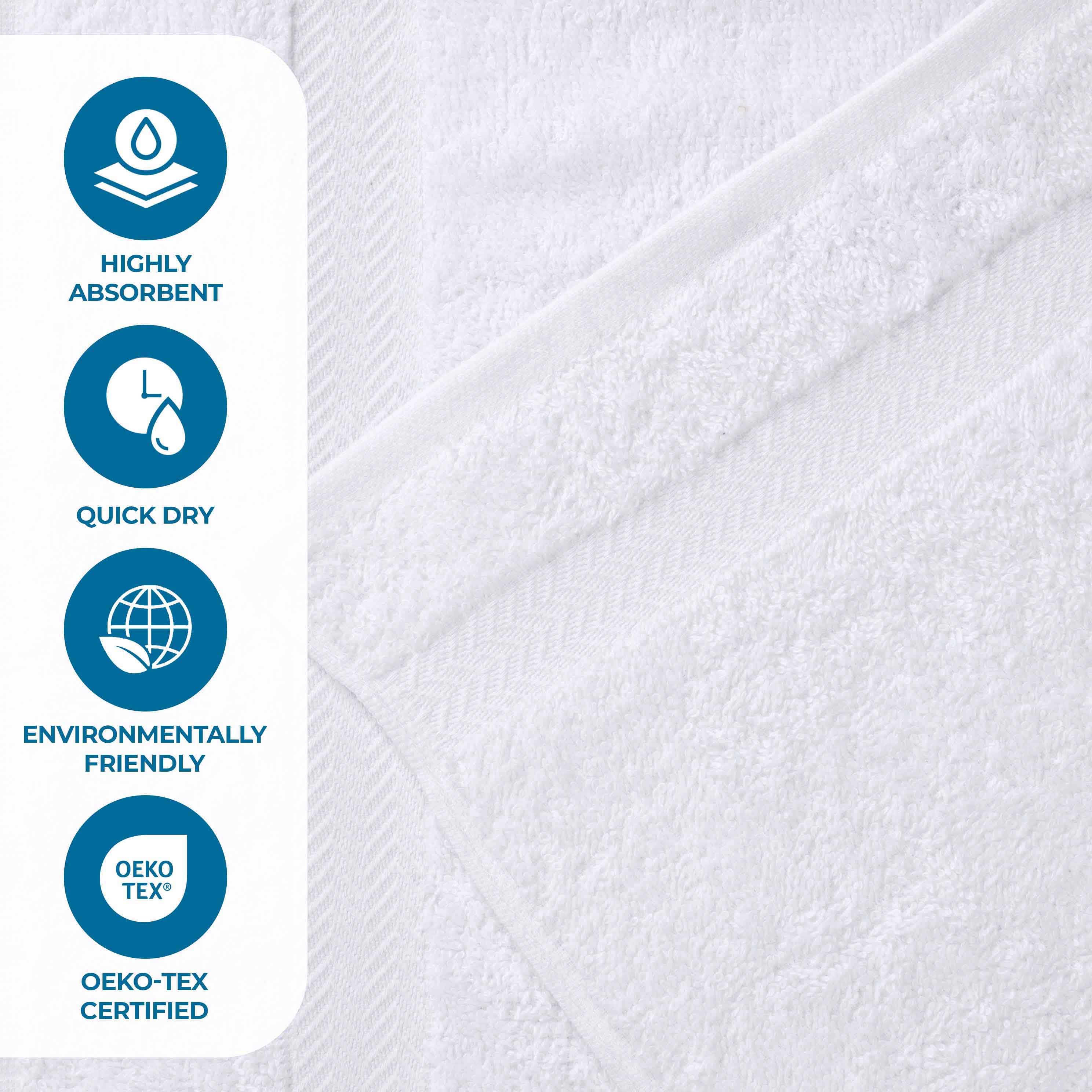 Franklin 100% Cotton Eco-Friendly 24-Piece Face Towel Set | Soft Absorbent Washcloths for Spa, Gym, Travel & Daily Skincare | Hypoallergenic Bath Towels