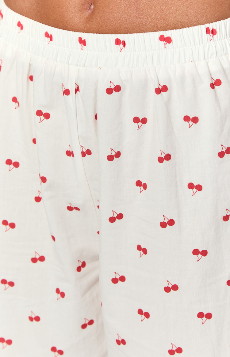 Alexea Women's Cherry Print Pajama Pants - Soft Cotton Sleepwear for Lounge & Relaxation at Home