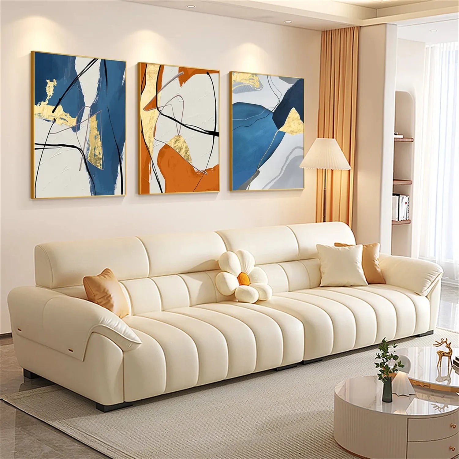 Abstract Wall Art Set of 3 - Modern Canvas Paintings for Living Room Decor | #AB224 | Perfect for Home, Office & Gift Giving
