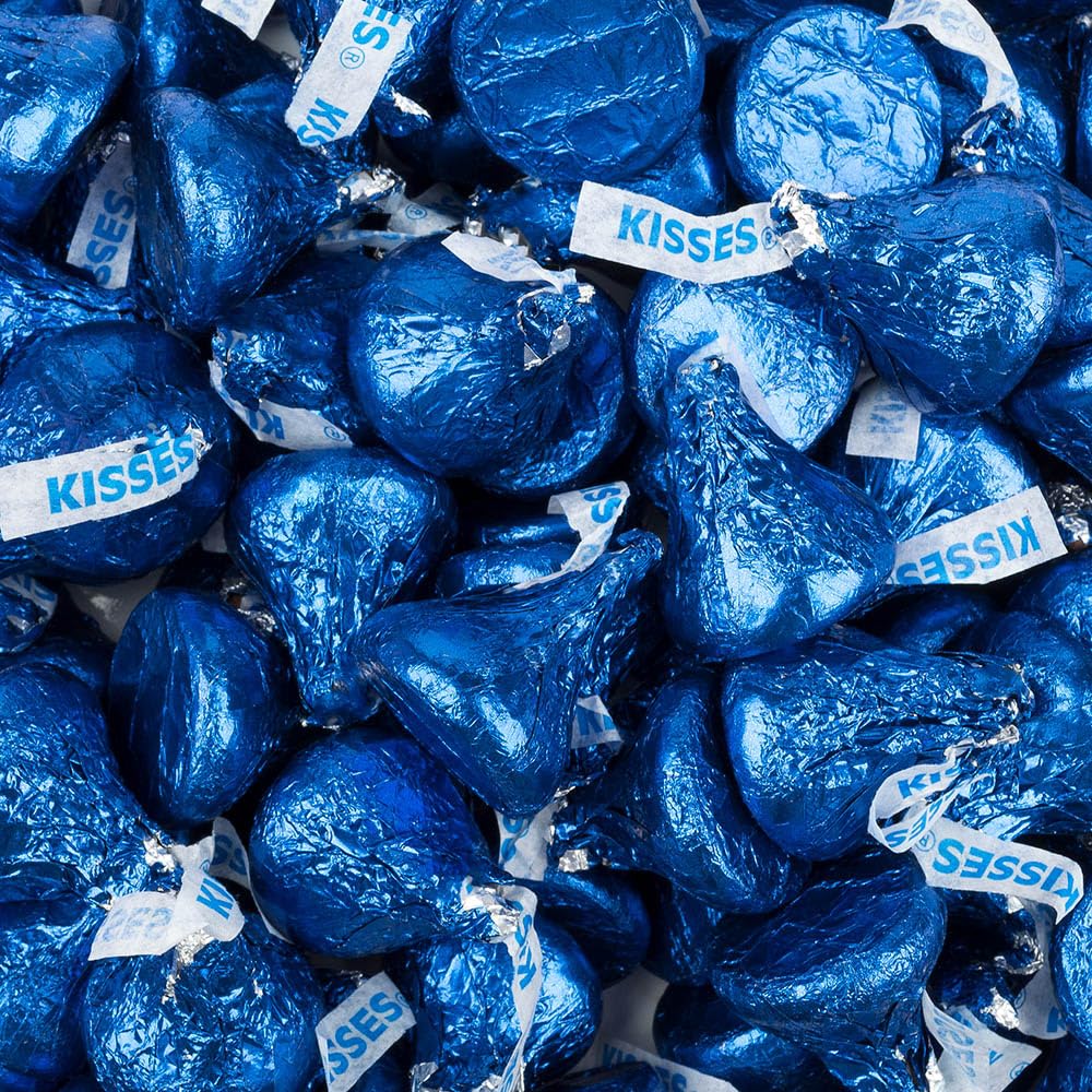 Blue Candy Kisses 3.75lb Bulk (Approx 375 Pieces) - Perfect for Birthday Parties, Baby Showers & Holiday Gift Bags