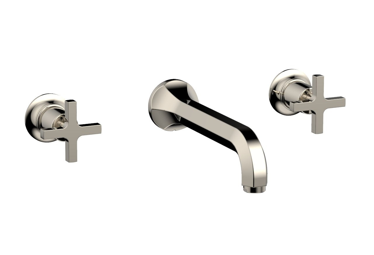 HEX MODERN Wall Tub Faucet Set with Cross Handles - Model 501 56 - Perfect for Bathroom Renovation and Modern Home Decor