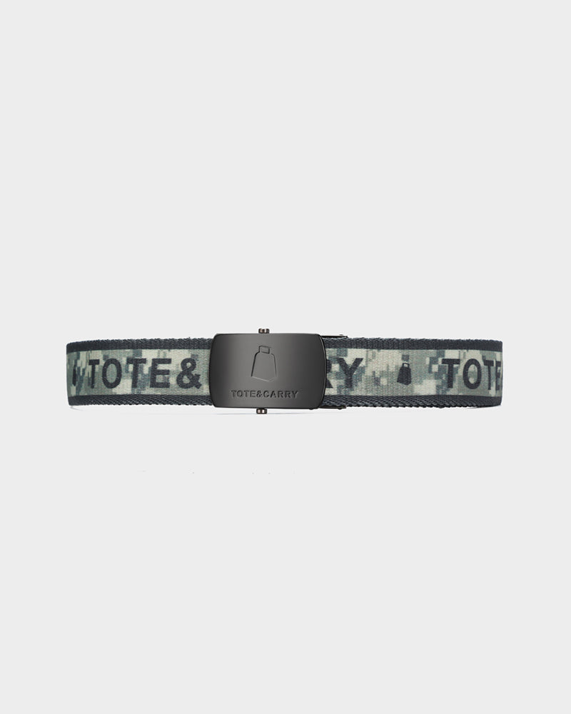 Tactical Digital Camouflage Belt - Grey Military Style Adjustable Nylon Webbing Strap for Outdoor Hiking, Hunting & Survival Gear